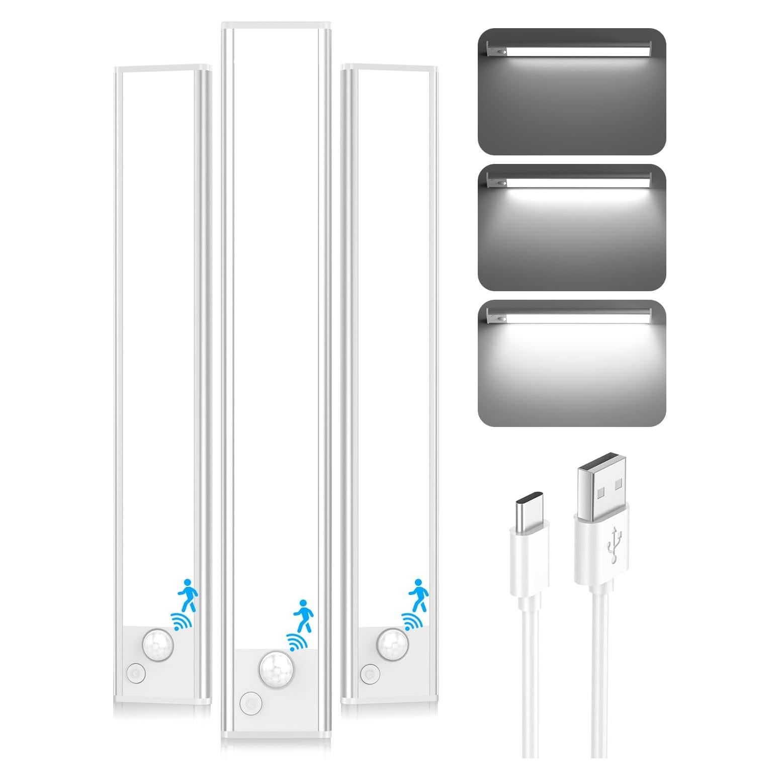 Luces de Gabinete LED Brightever 30cm Recargables Sensor Movimiento