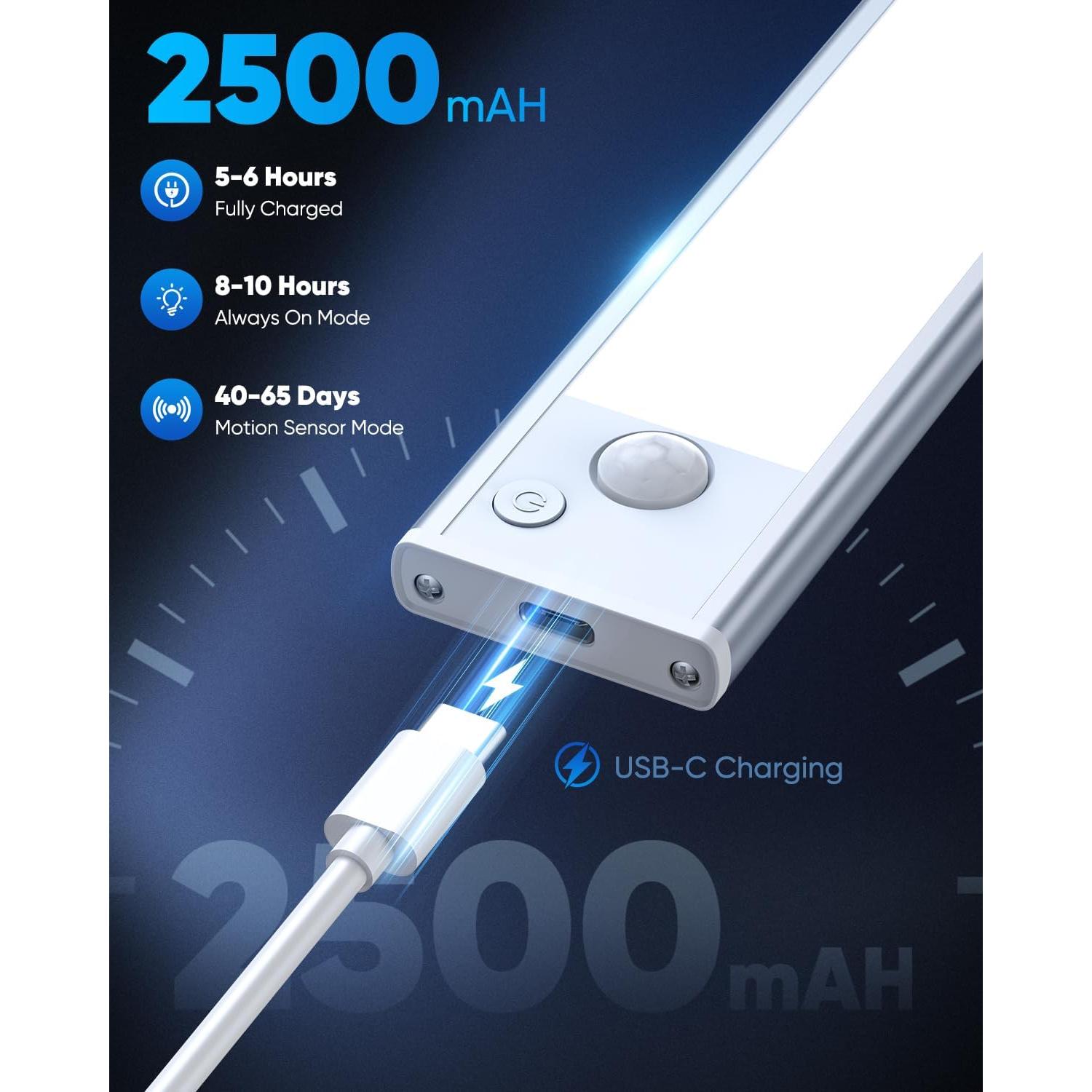 Luces de Gabinete LED Brightever 30cm Recargables Sensor Movimiento