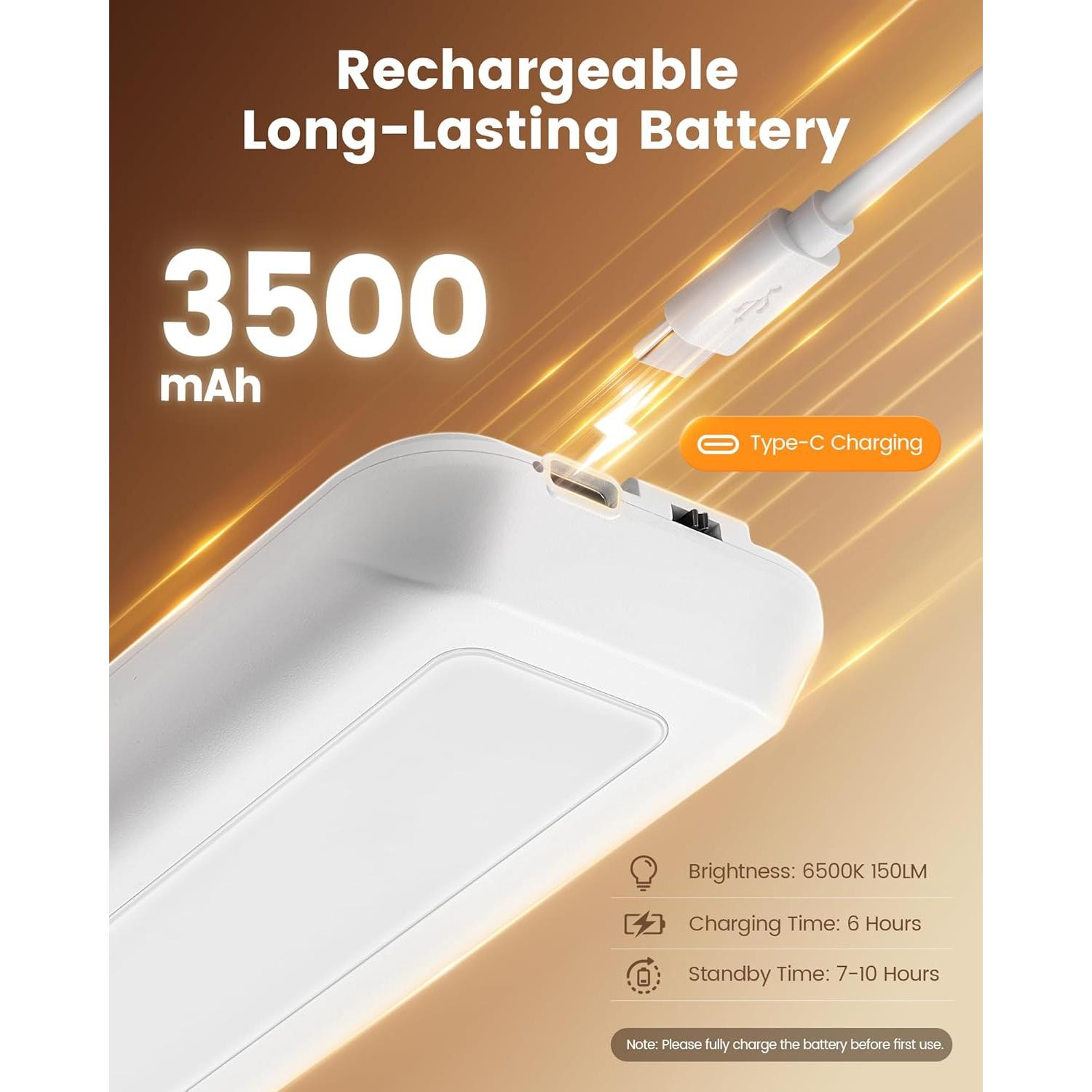 Luz Bajo Gabinete Recargable SURAIELEC 3500mAh LED 6500K