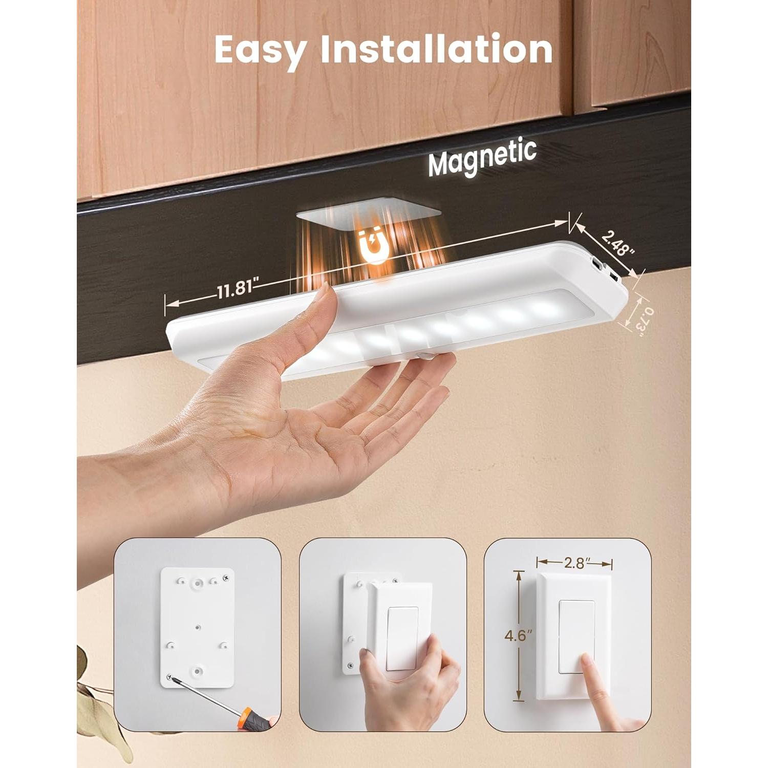 Luz Bajo Gabinete Recargable SURAIELEC 3500mAh LED 6500K