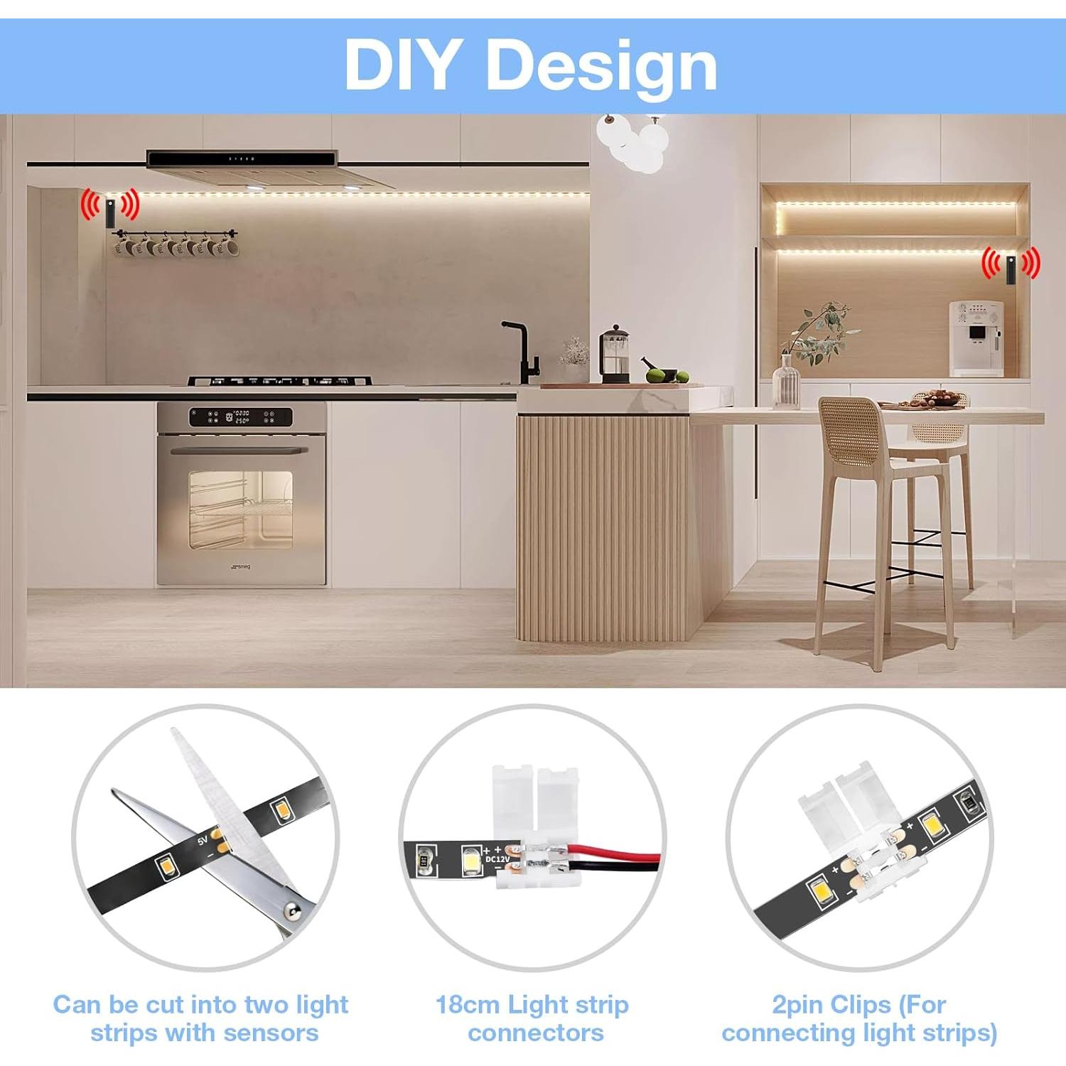 Tira de Luz LED WOBANE 5m con Sensor de Movimiento Recargable