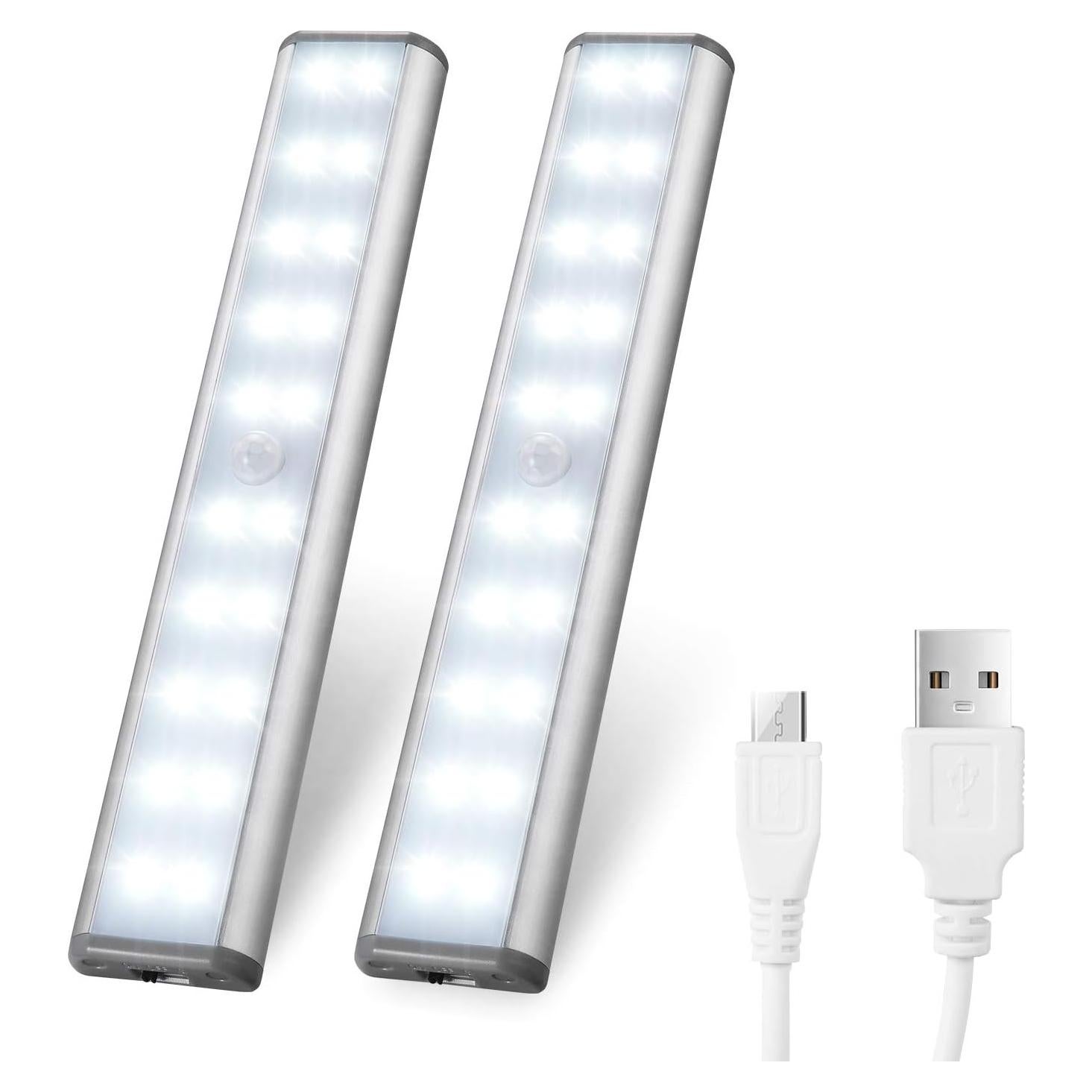 Luces de Gabinete LEPOTEC 20 LED Recargables USB con Sensor