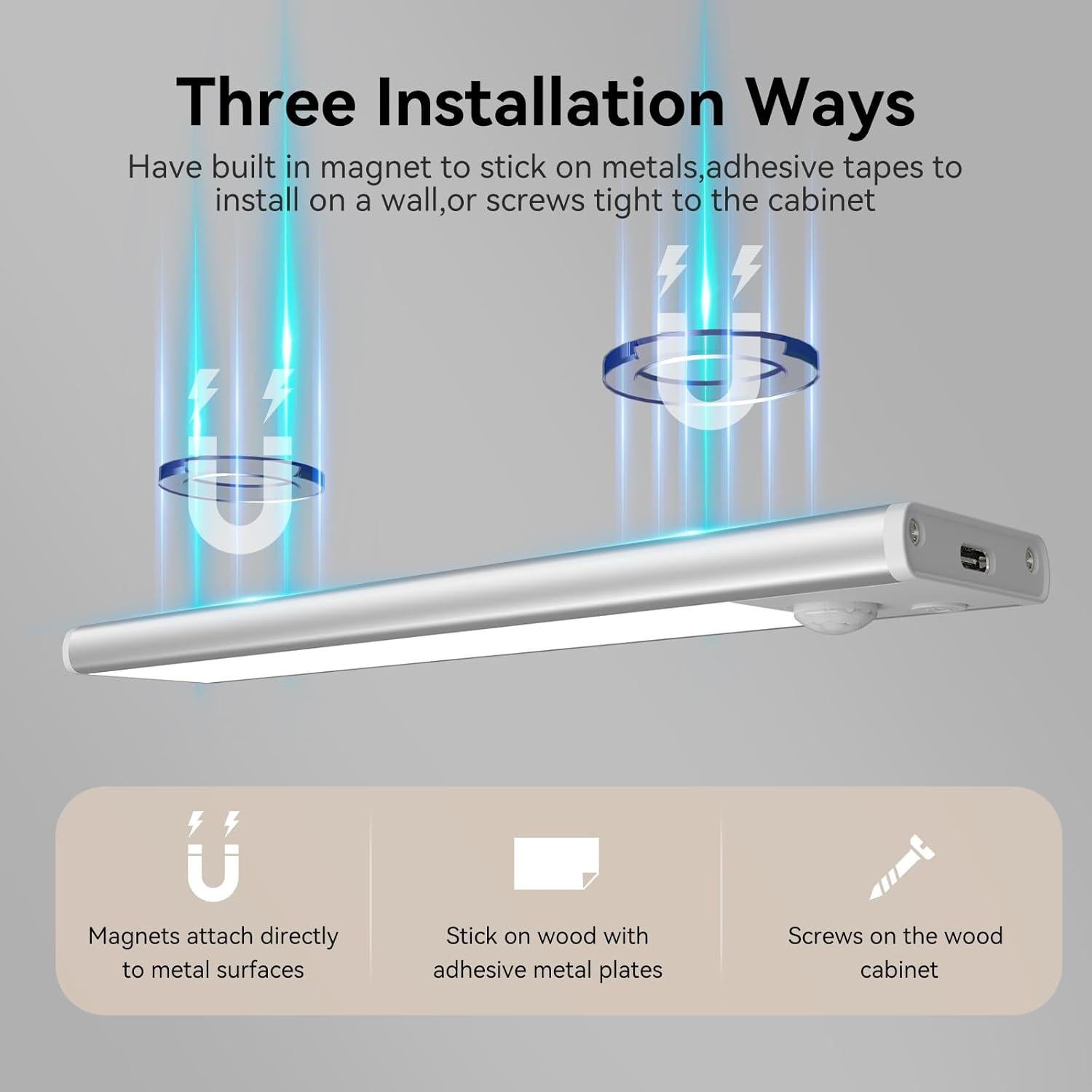 Luces LED Bajo Gabinete Xinp 20cm Recargables Sensor Movimiento