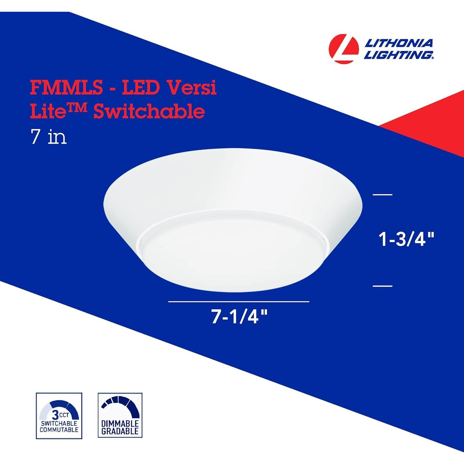 Luz de Techo Empotrada LED Lithonia Versi Lite 18.4cm 3-en-1