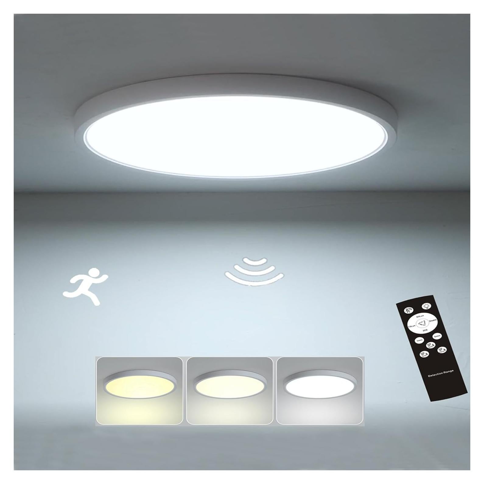 Luz de Techo con Sensor de Movimiento ZSYUBO 30cm 24W Blanco