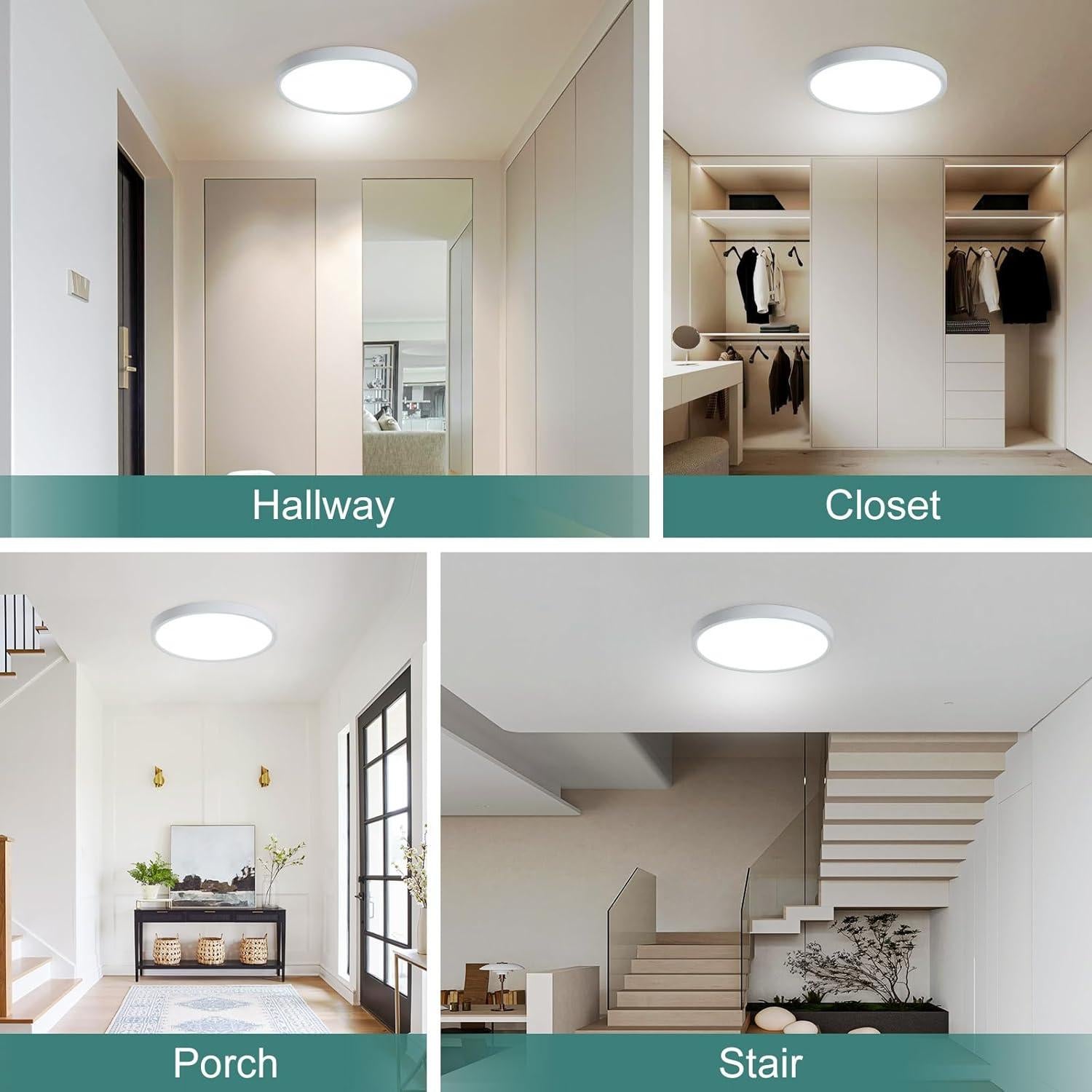 Luz de Techo con Sensor de Movimiento ZSYUBO 30cm 24W Blanco