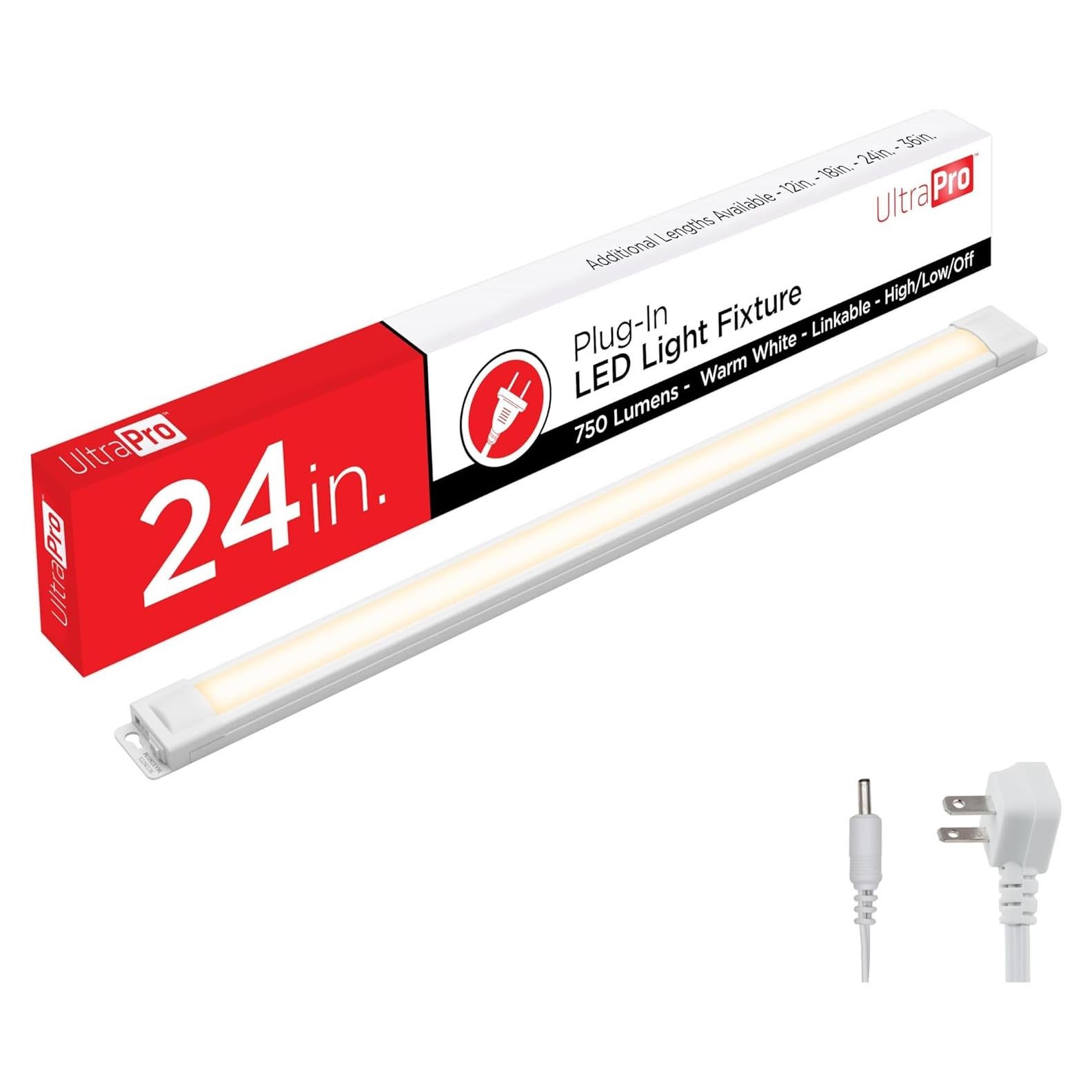 Luz Bajo Gabinete LED UltraPro 24" Enchufable Blanco Cálido