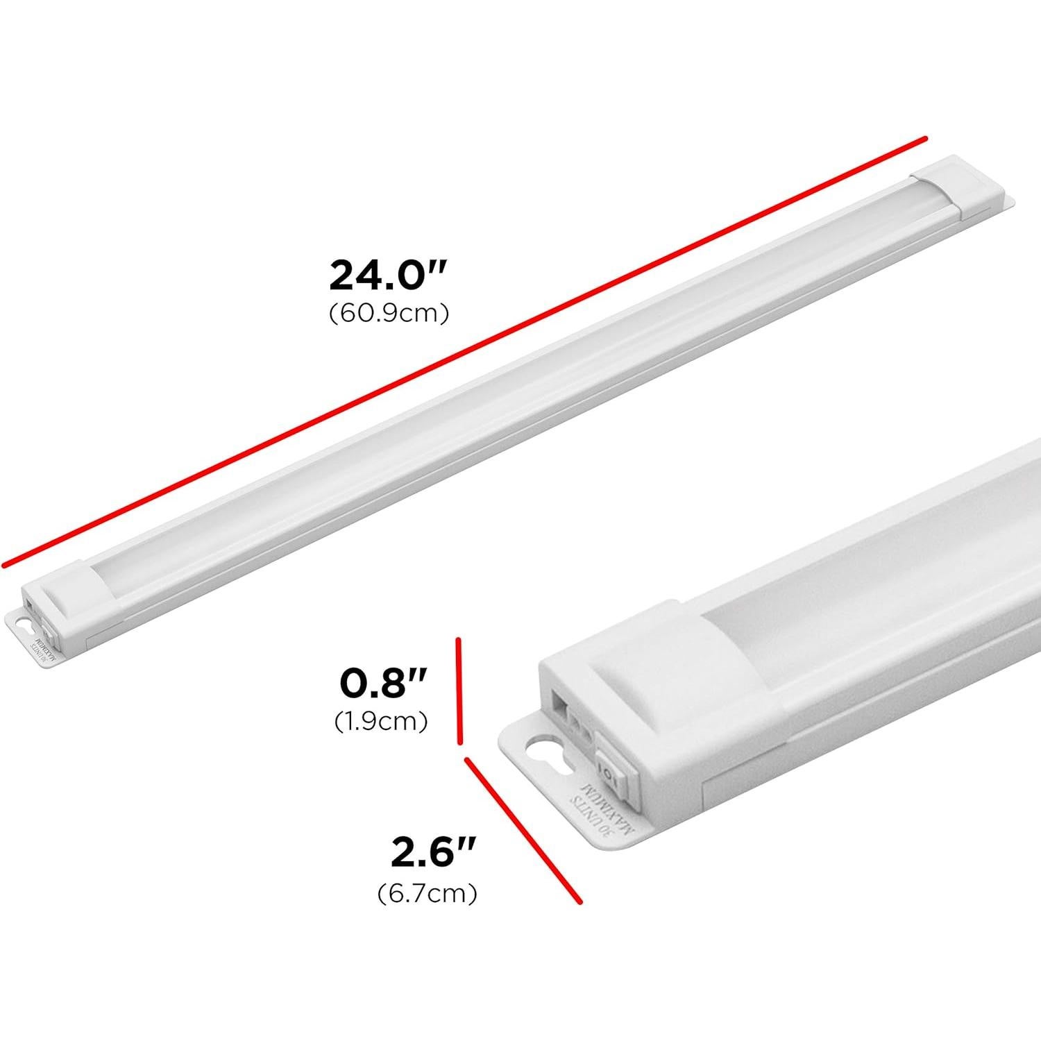 Luz Bajo Gabinete LED UltraPro 24" Enchufable Blanco Cálido