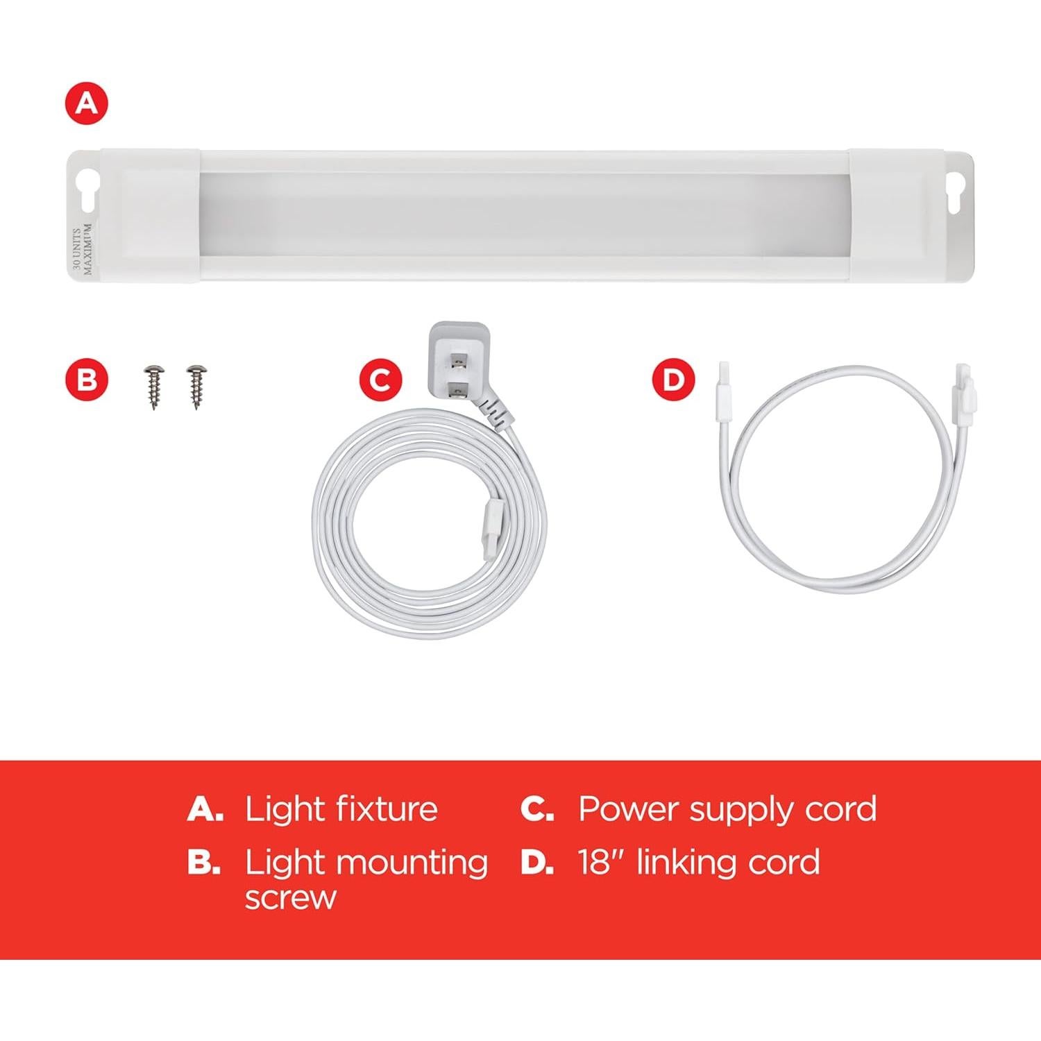Luz Bajo Gabinete LED UltraPro 24" Enchufable Blanco Cálido