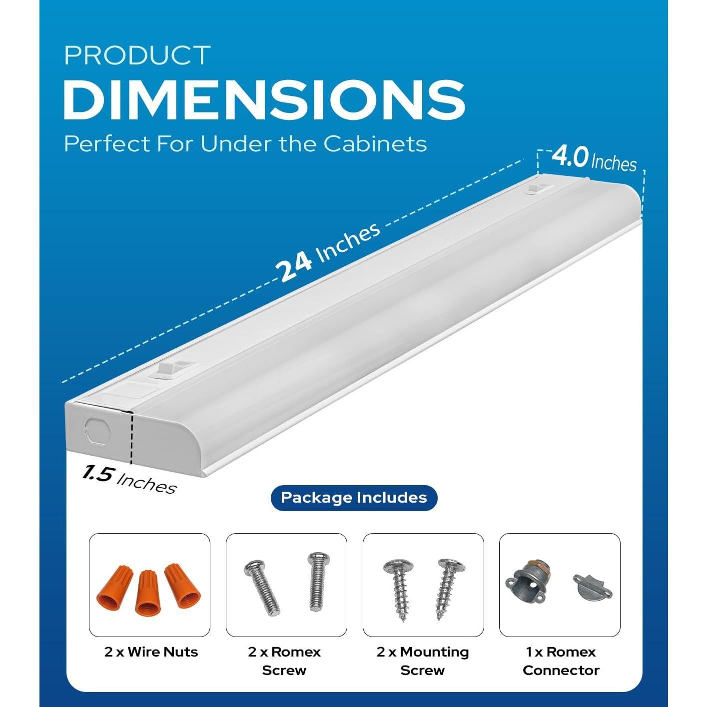 Luces LED de Gabinete HARRRRD 61x10.16cm Regulables 3000K/4000K