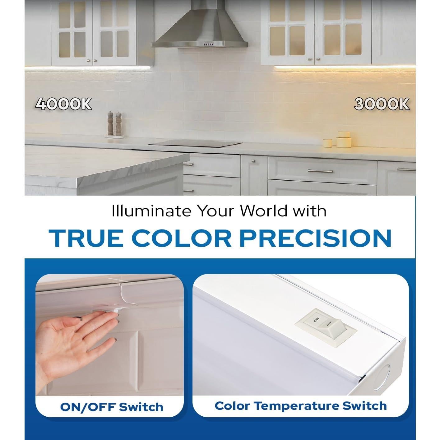 Luces LED de Gabinete HARRRRD 61x10.16cm Regulables 3000K/4000K