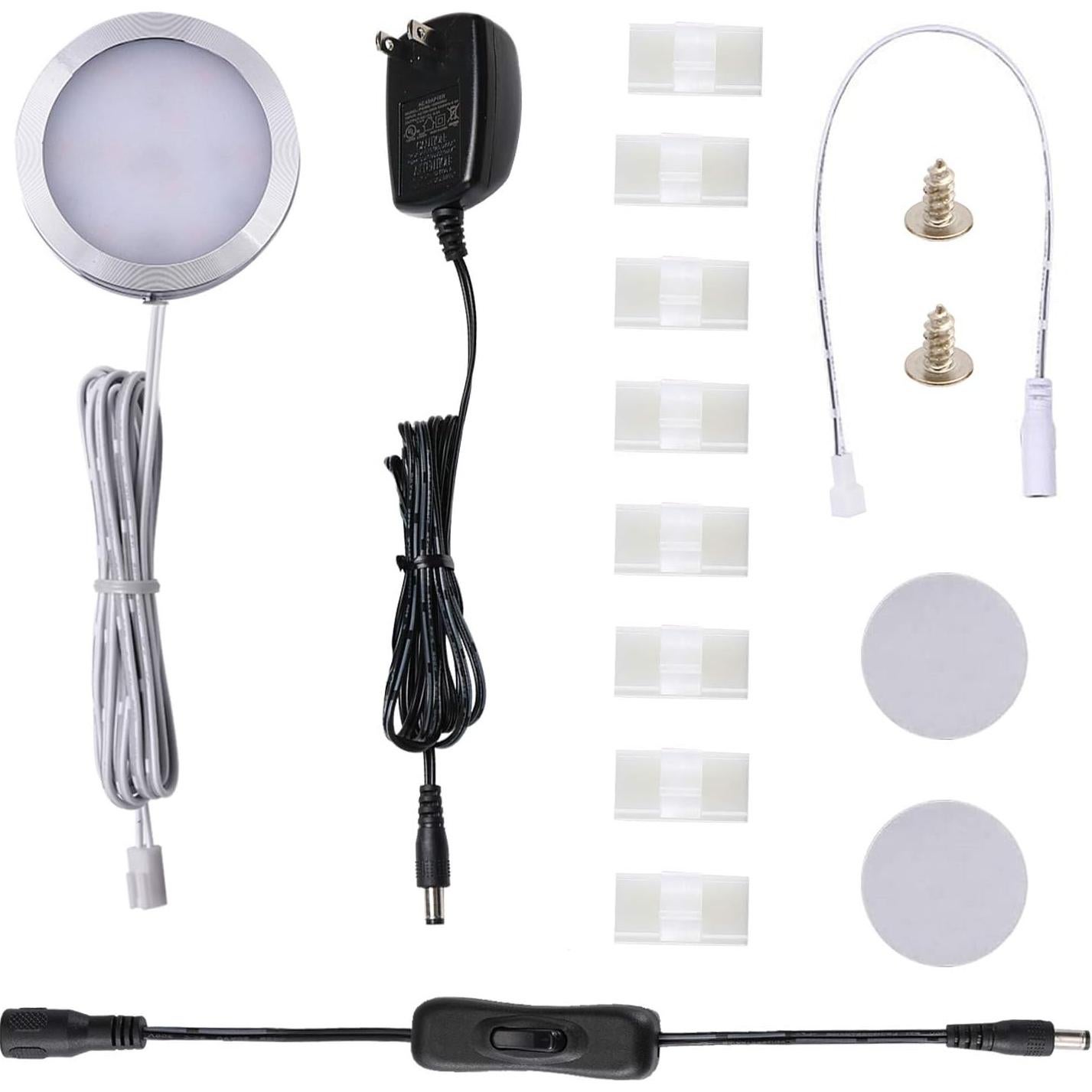 AIBOO Luz LED de Puck 12V Blanco Cálido para Gabinete