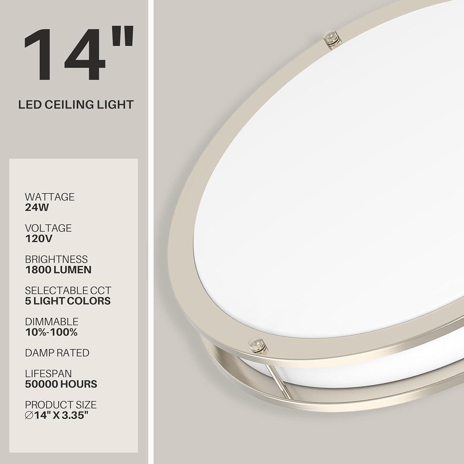 Luz de Techo LED DYMOND 35.56 cm Regulable 5 Temperaturas