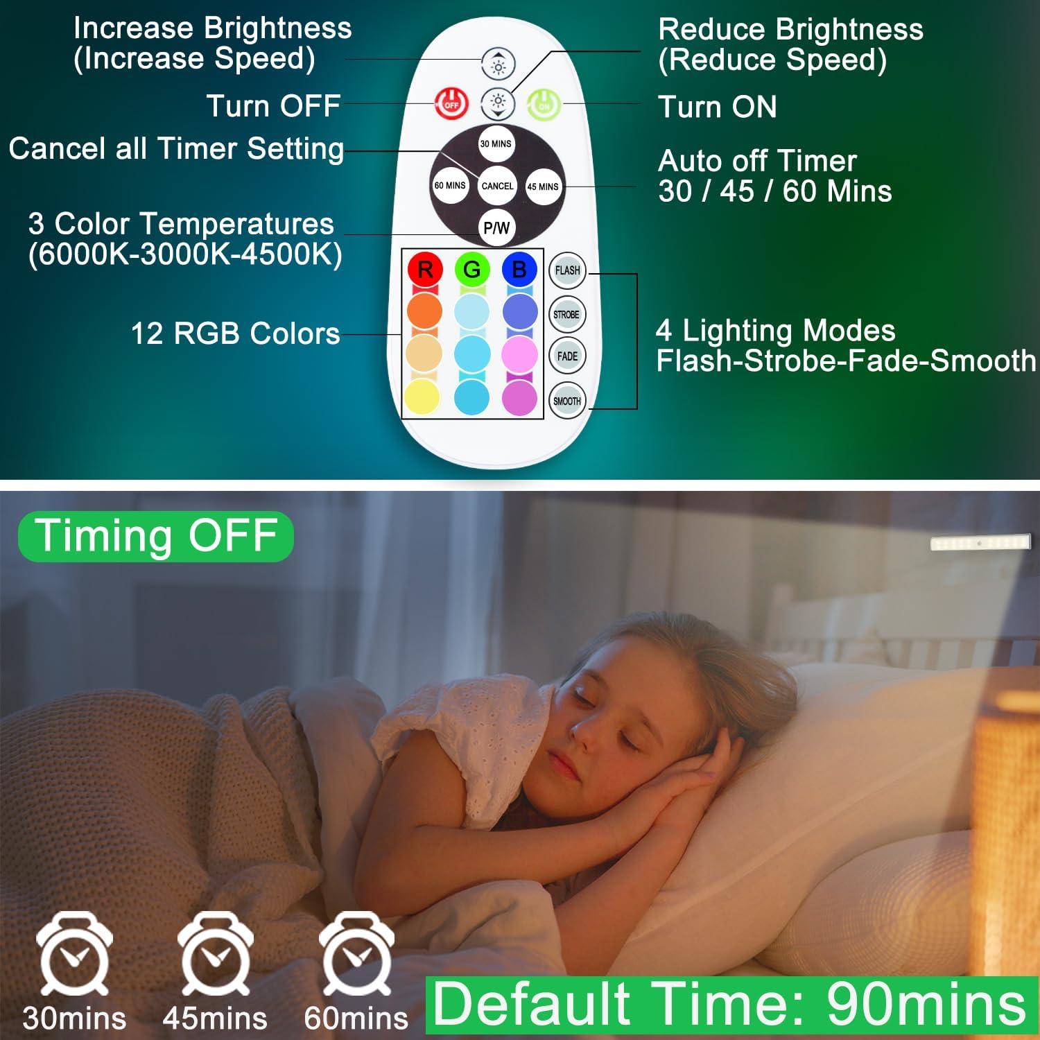 Luces LED Bajo Gabinete Inalámbricas LAJOSO 4 Paquetes RGB