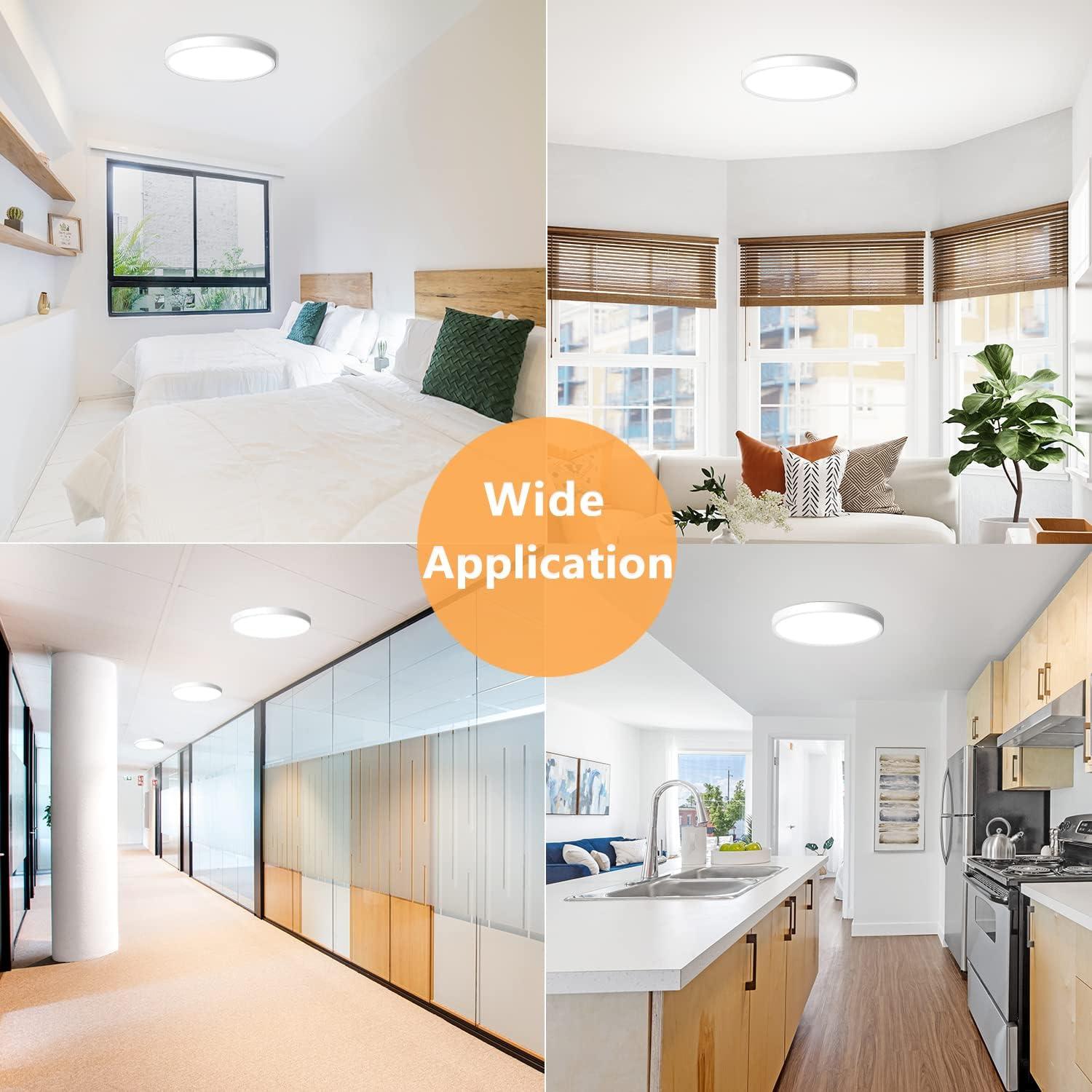 Paquete de 4 Lámparas de Techo LED CHARYJOD 18W 5000K