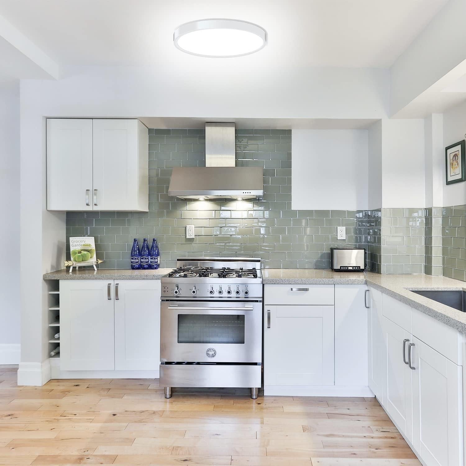 Paquete de 4 Lámparas de Techo LED CHARYJOD 18W 5000K