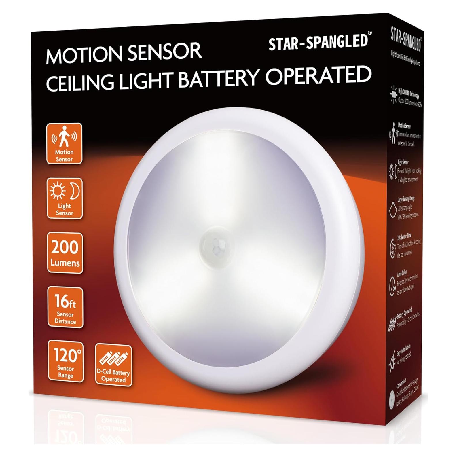 Luz de Techo LED con Sensor de Movimiento STAR-SPANGLED 16 cm