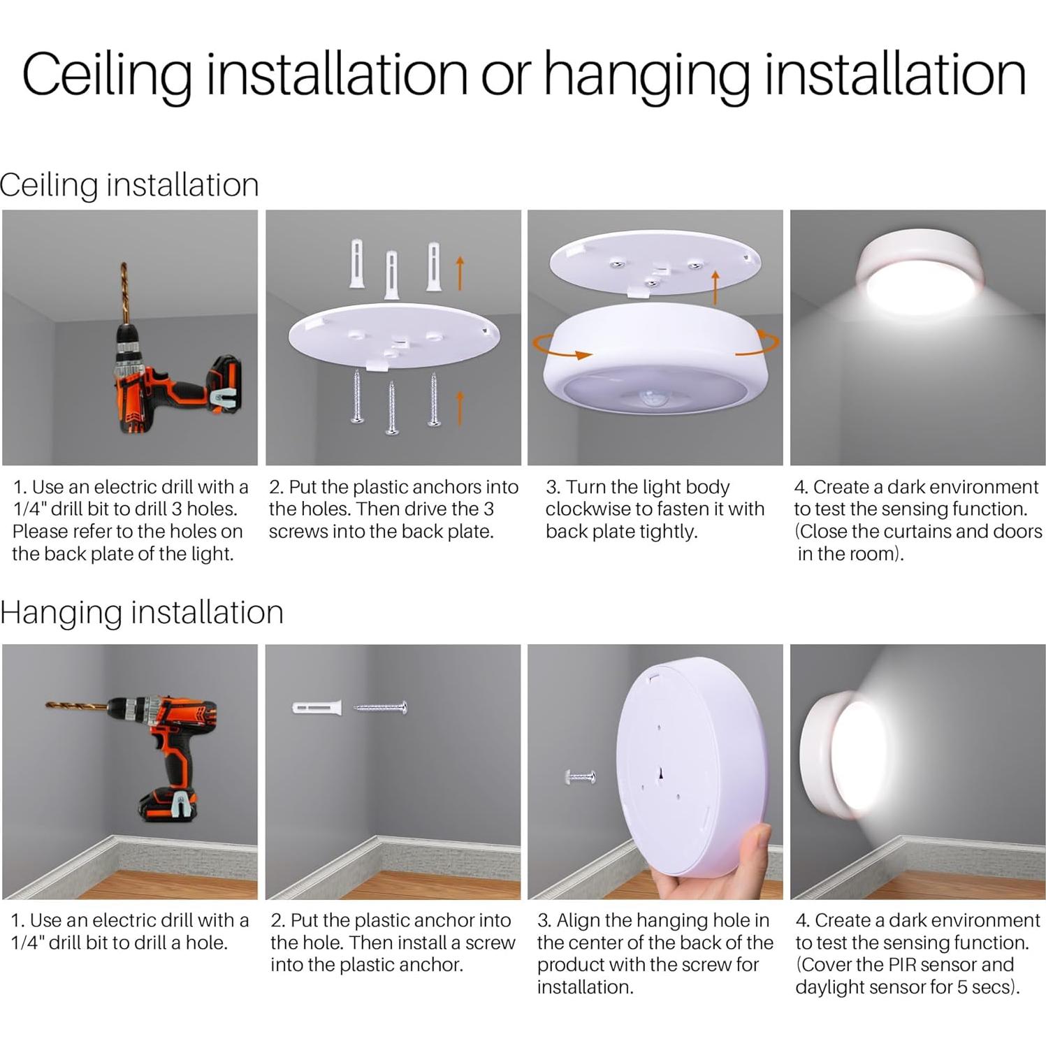 Luz de Techo LED con Sensor de Movimiento STAR-SPANGLED 16 cm