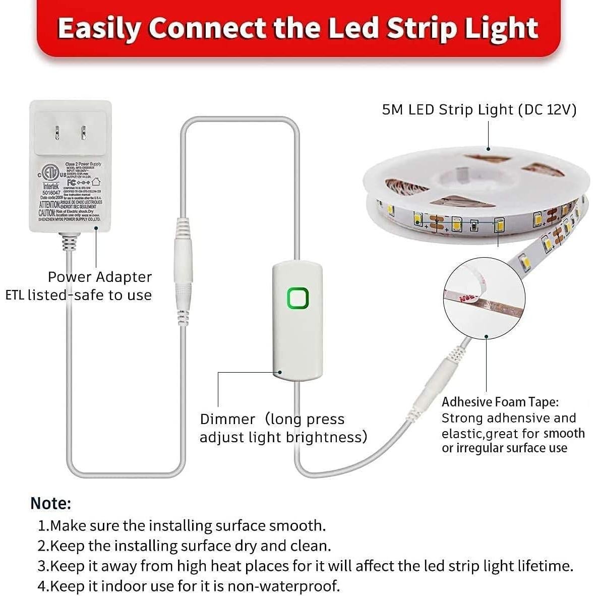 Tira de Luz LED Regulable MY BEAUTY LIGHT 5m Blanca 12V
