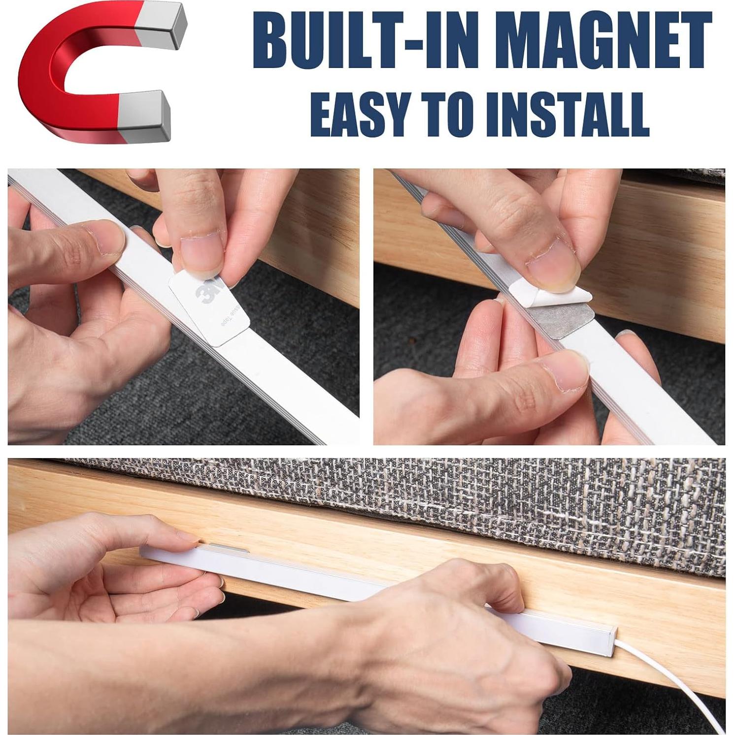 2 Pack Luz LED Bajo Gabinete DWEPTU con Enchufe AC 30.5 cm