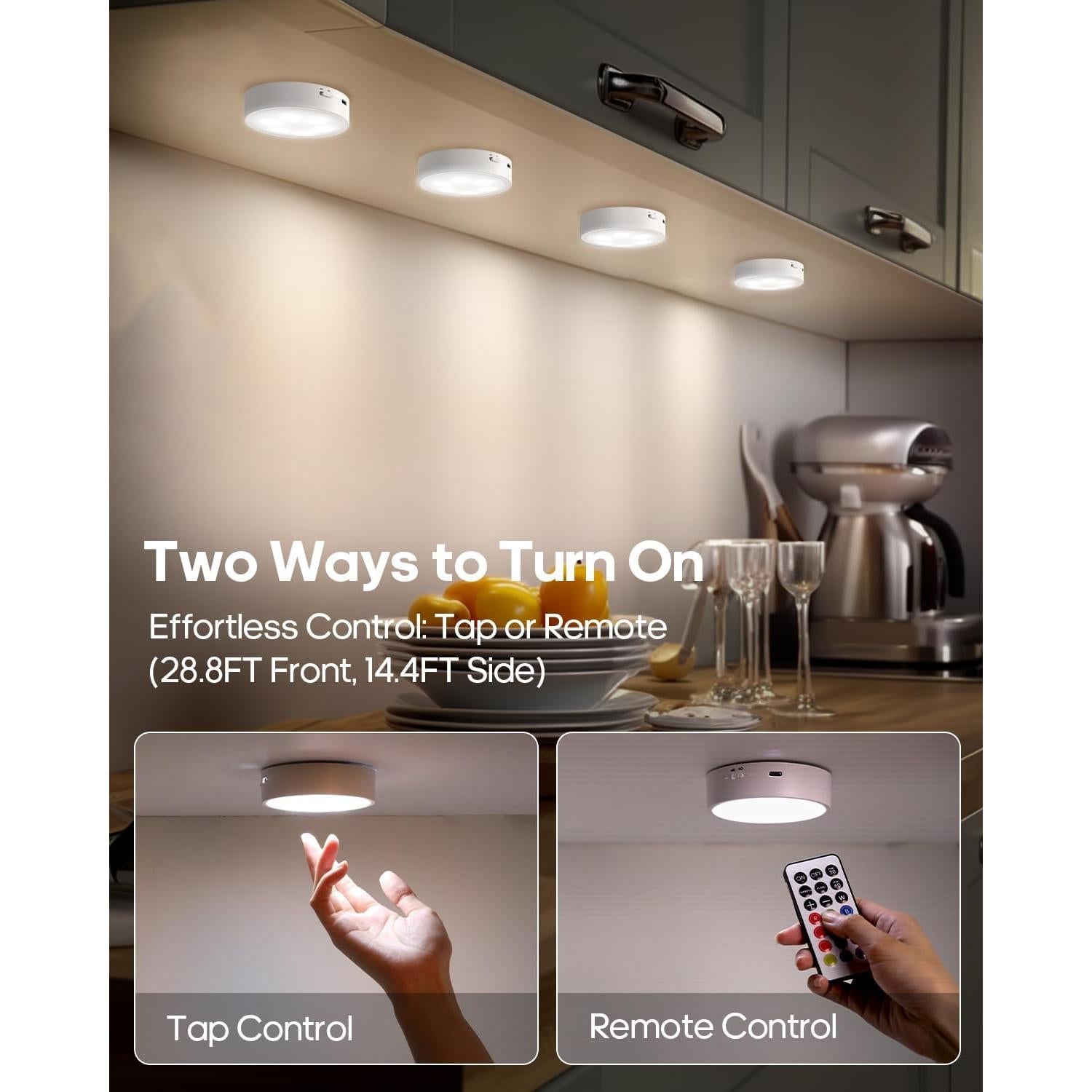 Luces Puck LED GOODEA.fun 6 Piezas RGB Control Remoto