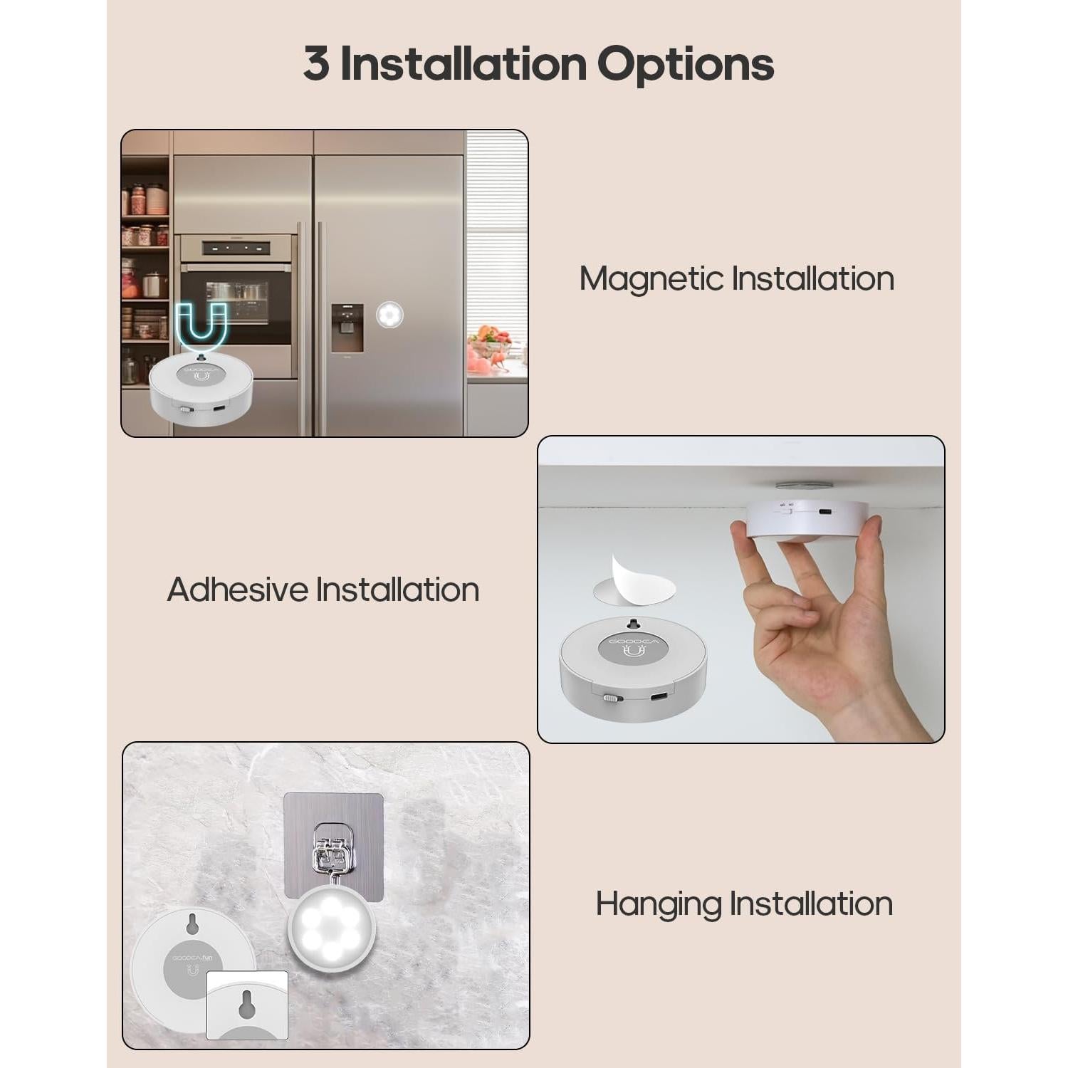 Luces Puck LED GOODEA.fun 6 Piezas RGB Control Remoto