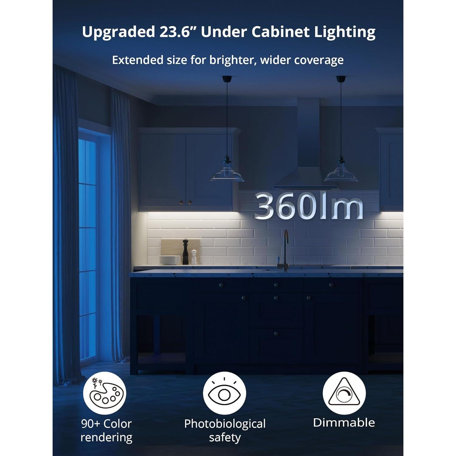 Luz Bajo Gabinete SEENZEEN 60cm LED Regulable Batería 4400mAh