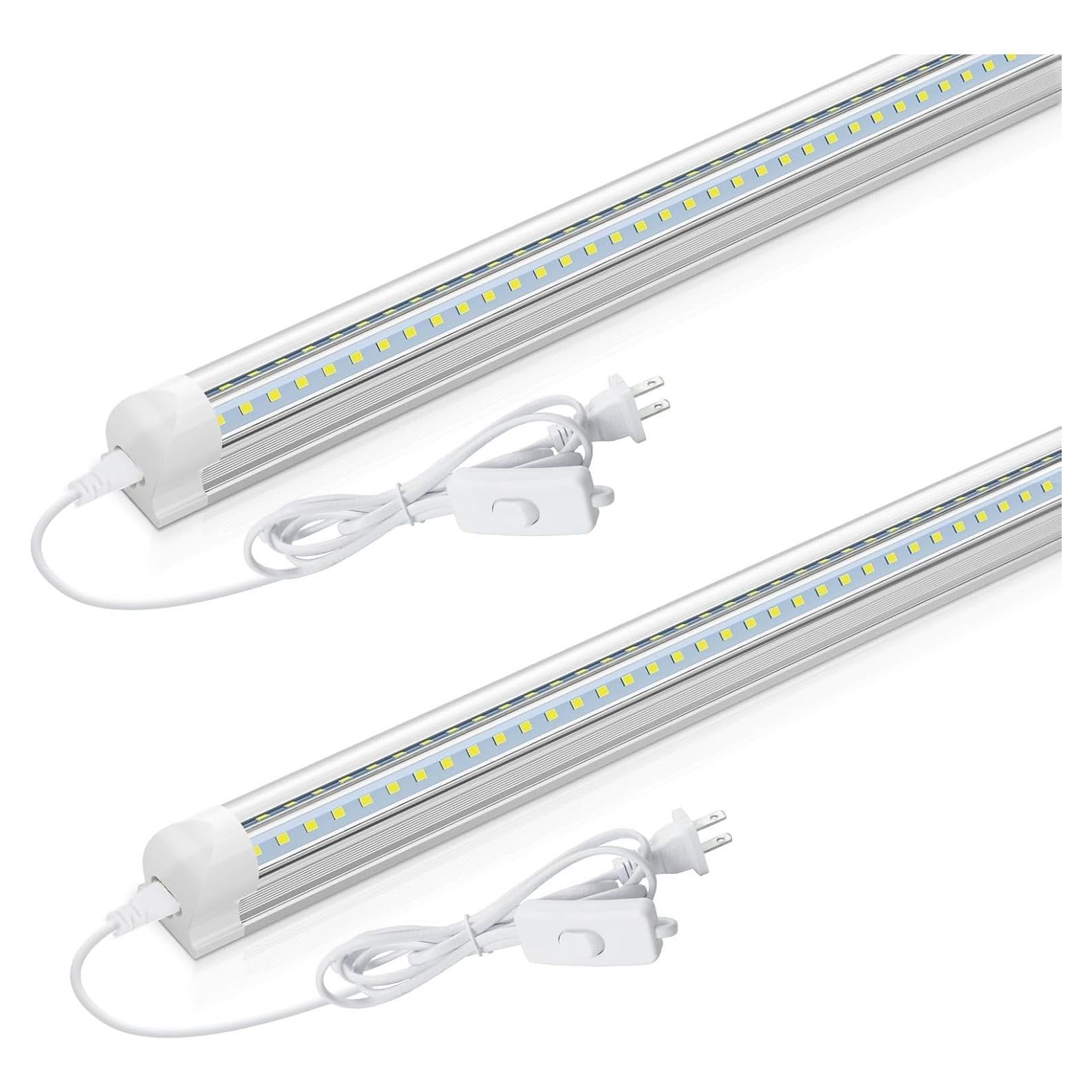 Luz LED T8 CNSUNWAY 2FT 20W 3000LM 6500K Enlazable - 2 Paquete