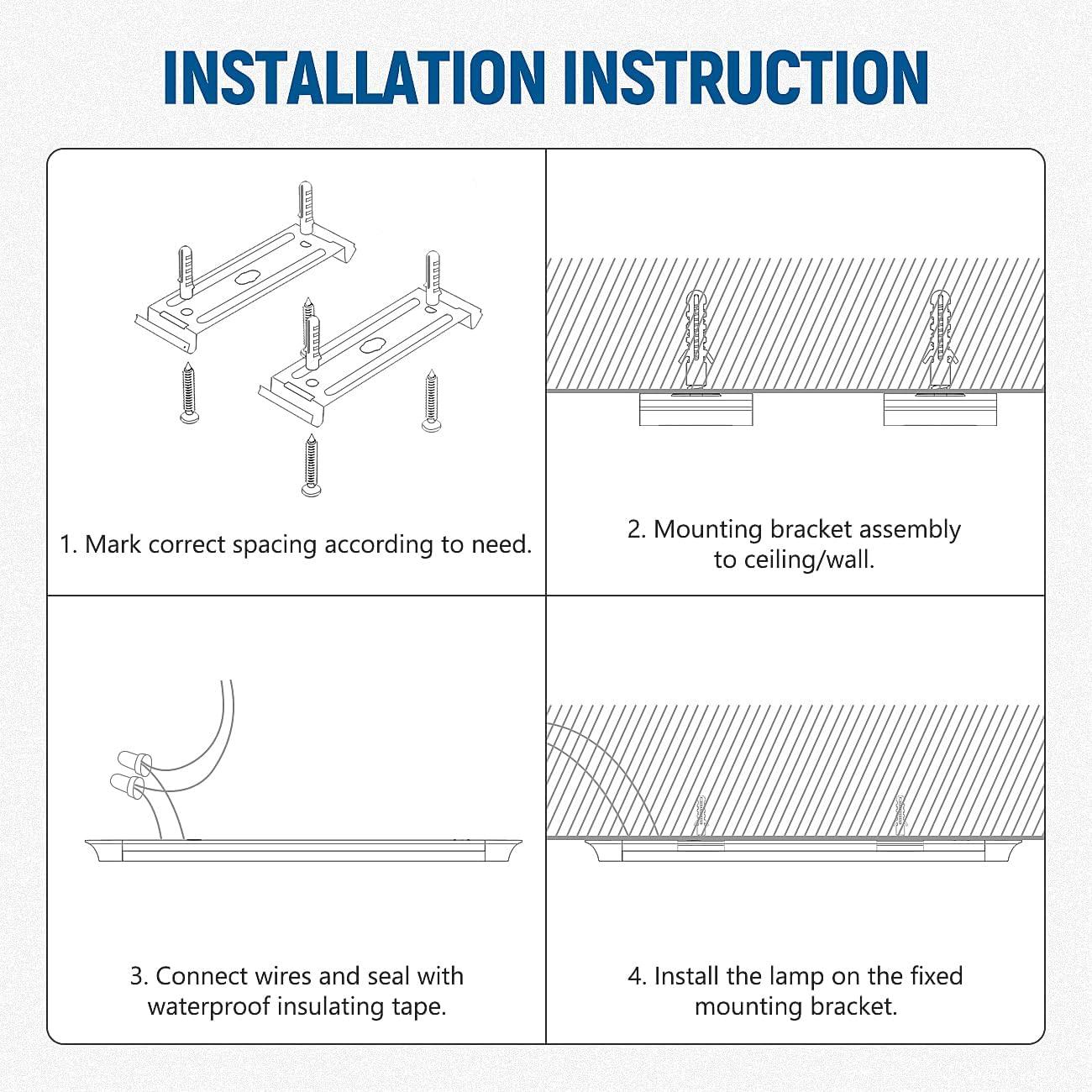 Luz de Taller LED DAKASON 4FT 36W 4320lm Ajustable 3000K/4000K/5000K