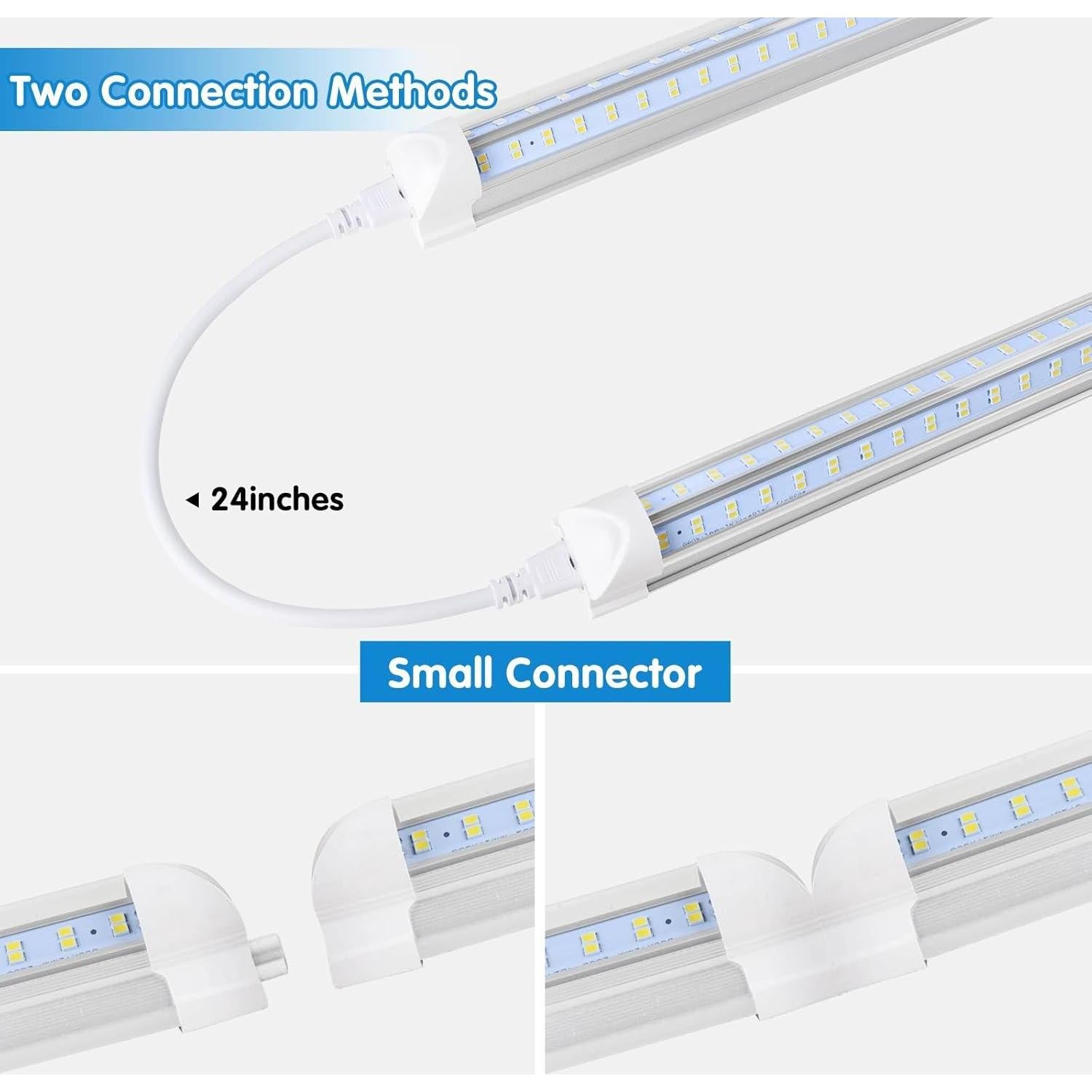 Luces de Taller LED AQIQUUT 4FT 50W 6500K Paquete de 4