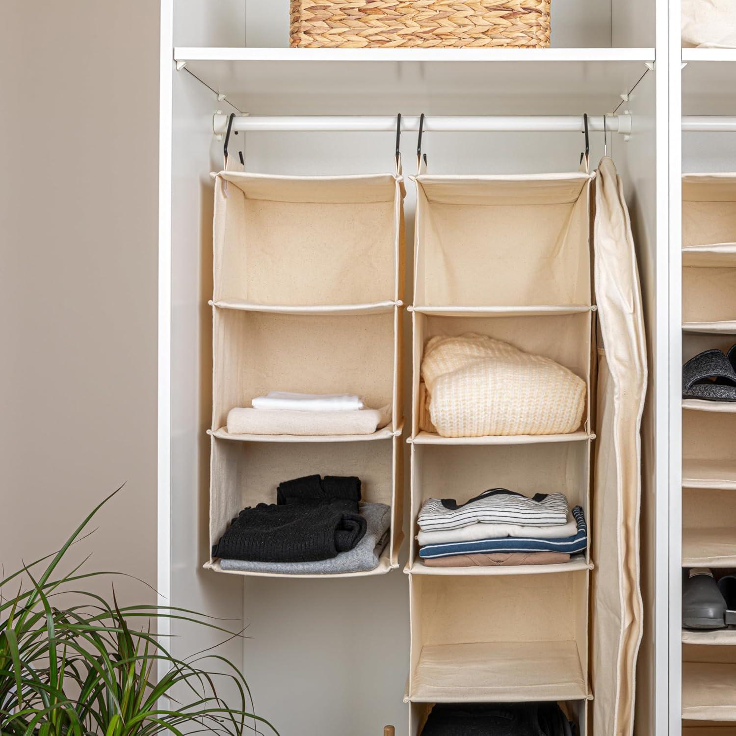 Organizador de Closet Colgante Household Essentials 3 Estantes Algodón
