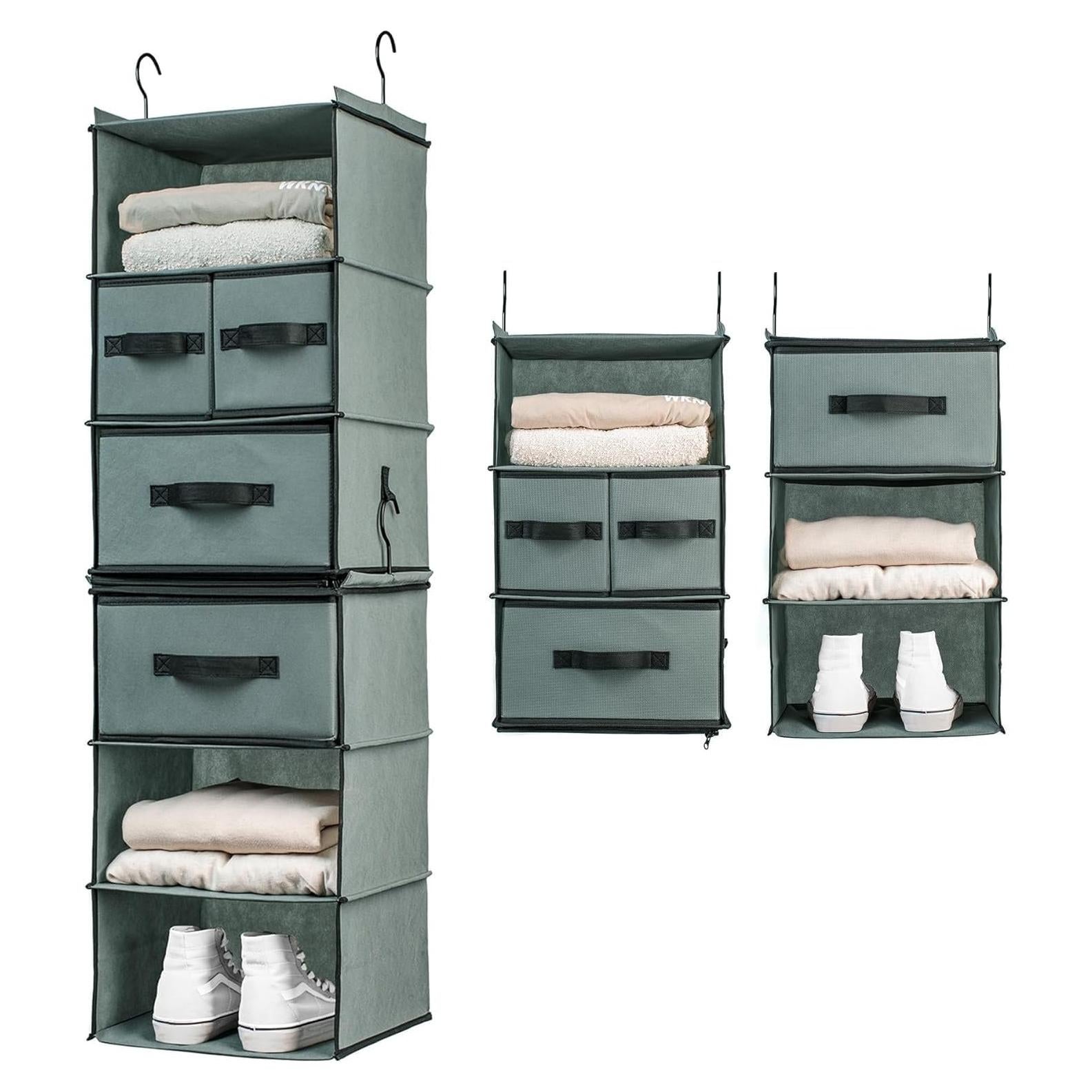 Organizador Colgante de Closet SMIRLY 6 Estantes Gris