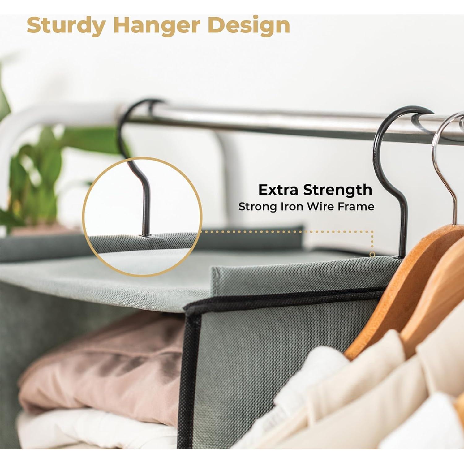 Organizador Colgante de Closet SMIRLY 6 Estantes Gris