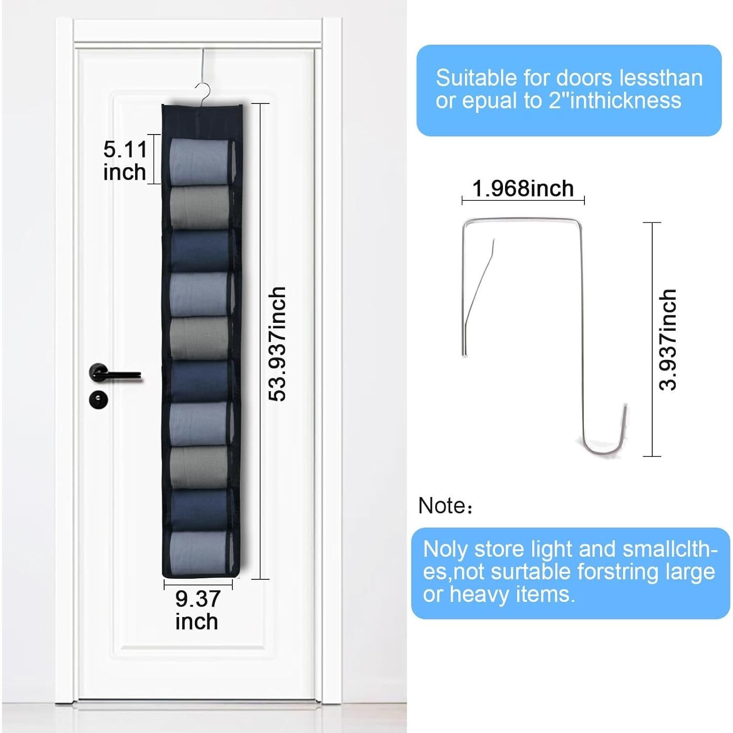 Organizador Colgante de Leggings Ioryseg 20 Bolsillos Negro