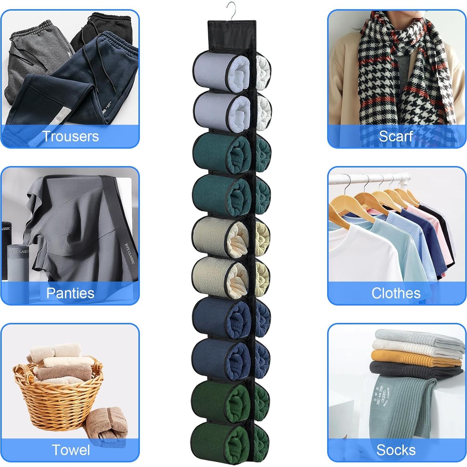 Organizador Colgante de Leggings Ioryseg 20 Bolsillos Negro