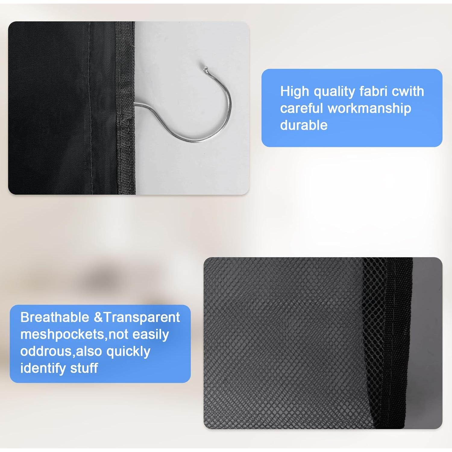 Organizador Colgante de Leggings Ioryseg 20 Bolsillos Negro