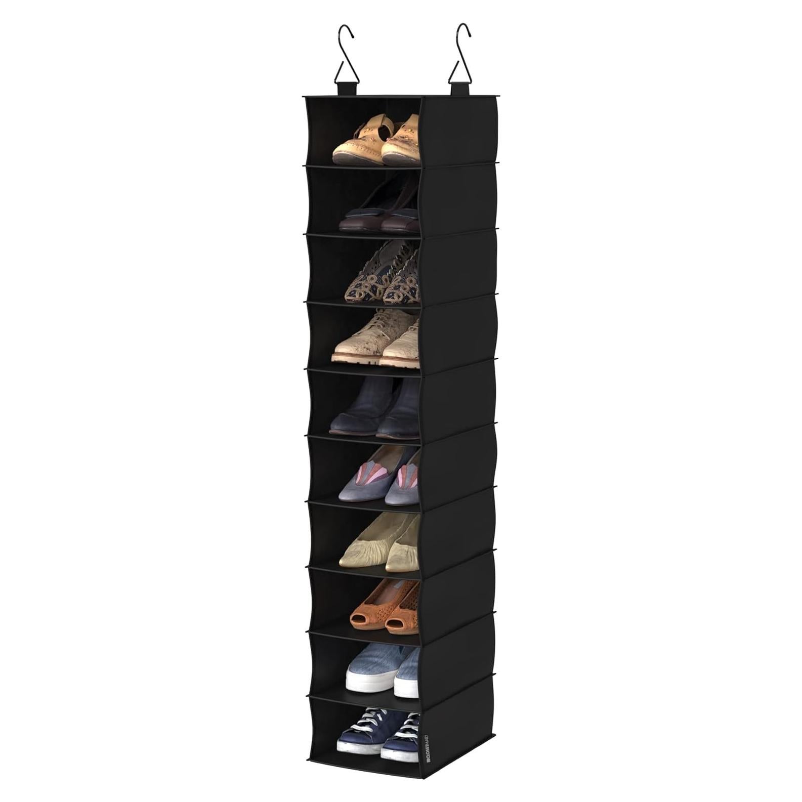 Organizador Colgante de Tela ClosetMaid 10 Estantes Negro