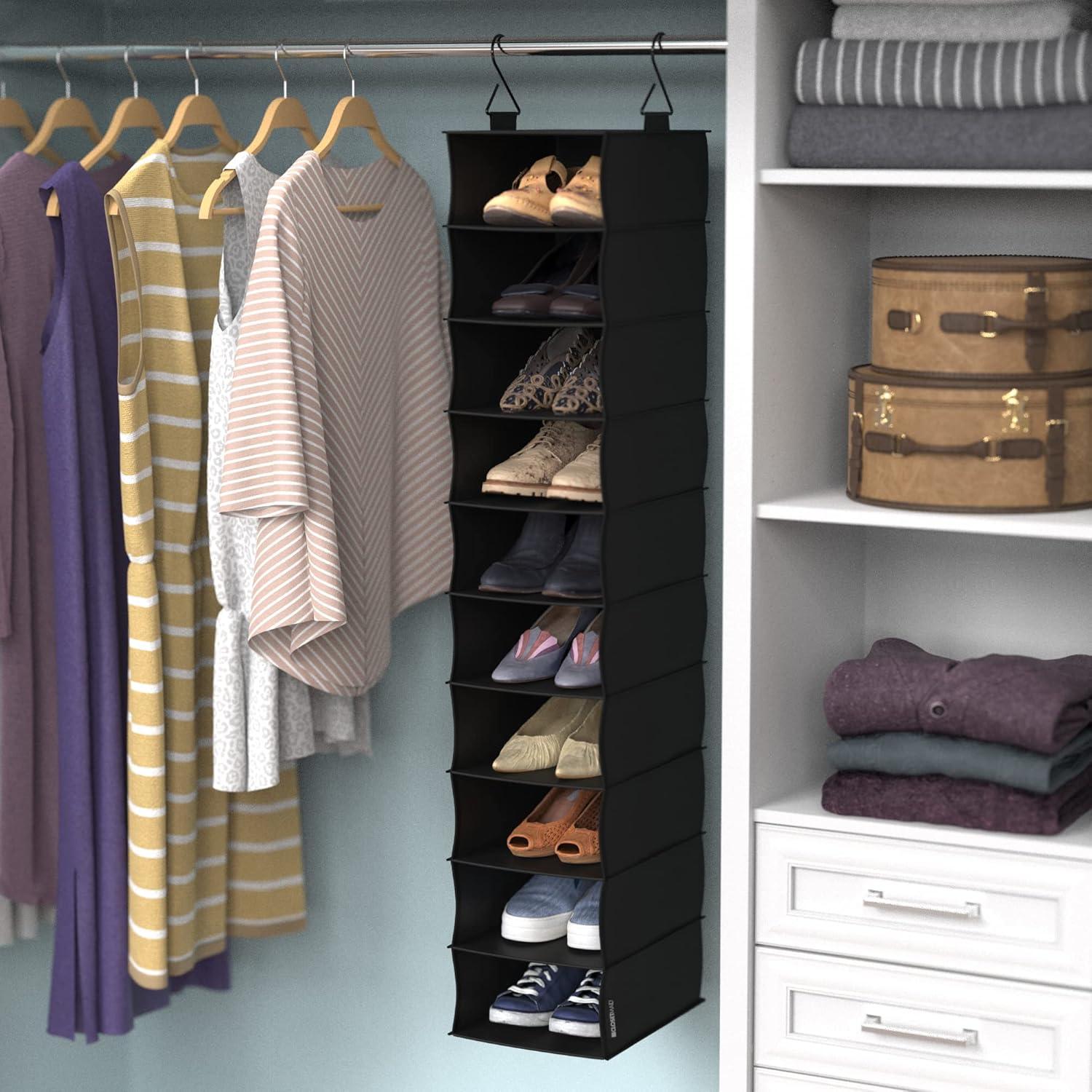 Organizador Colgante de Tela ClosetMaid 10 Estantes Negro