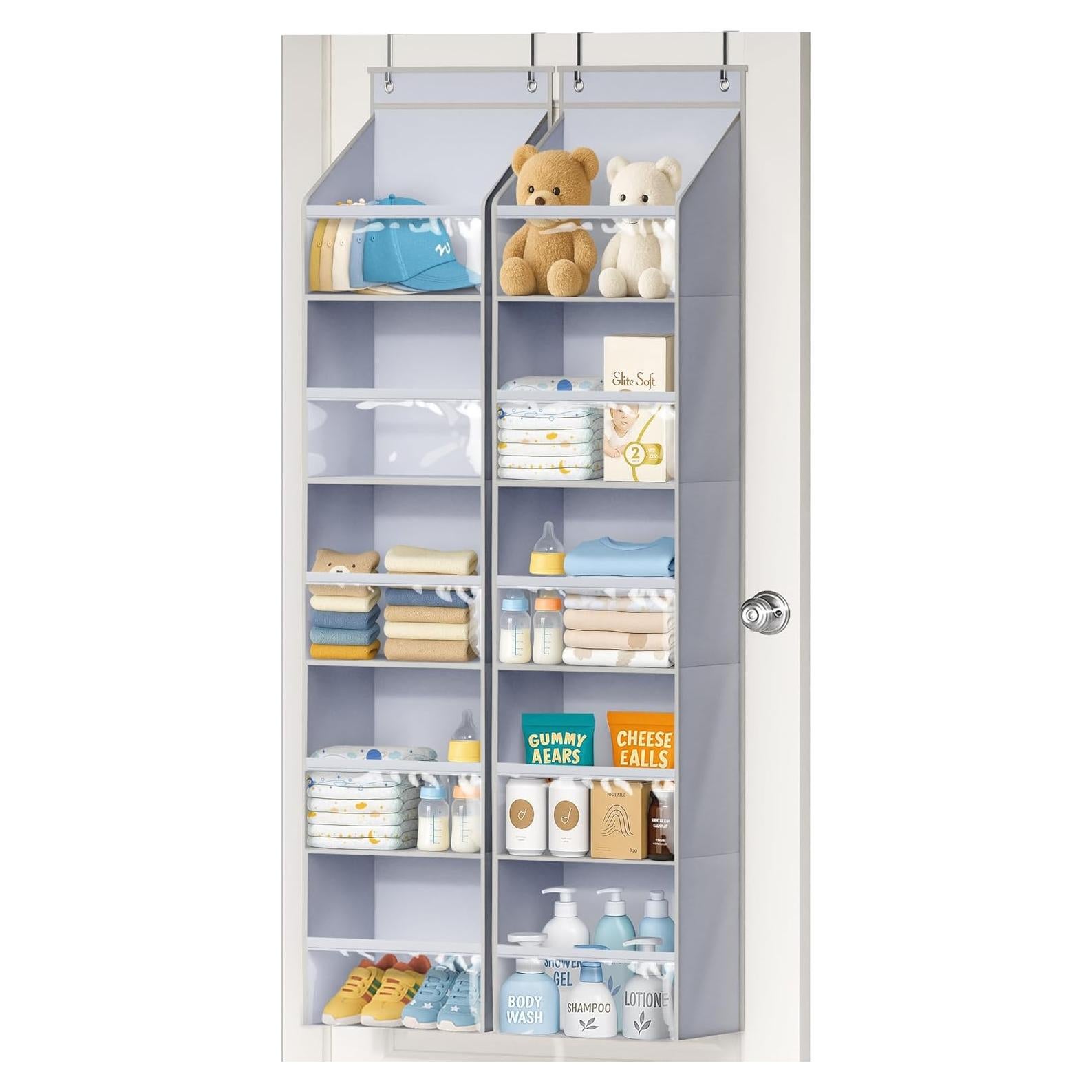 Organizador Colgante sobre la Puerta AOODA 2 Paquetes Gris