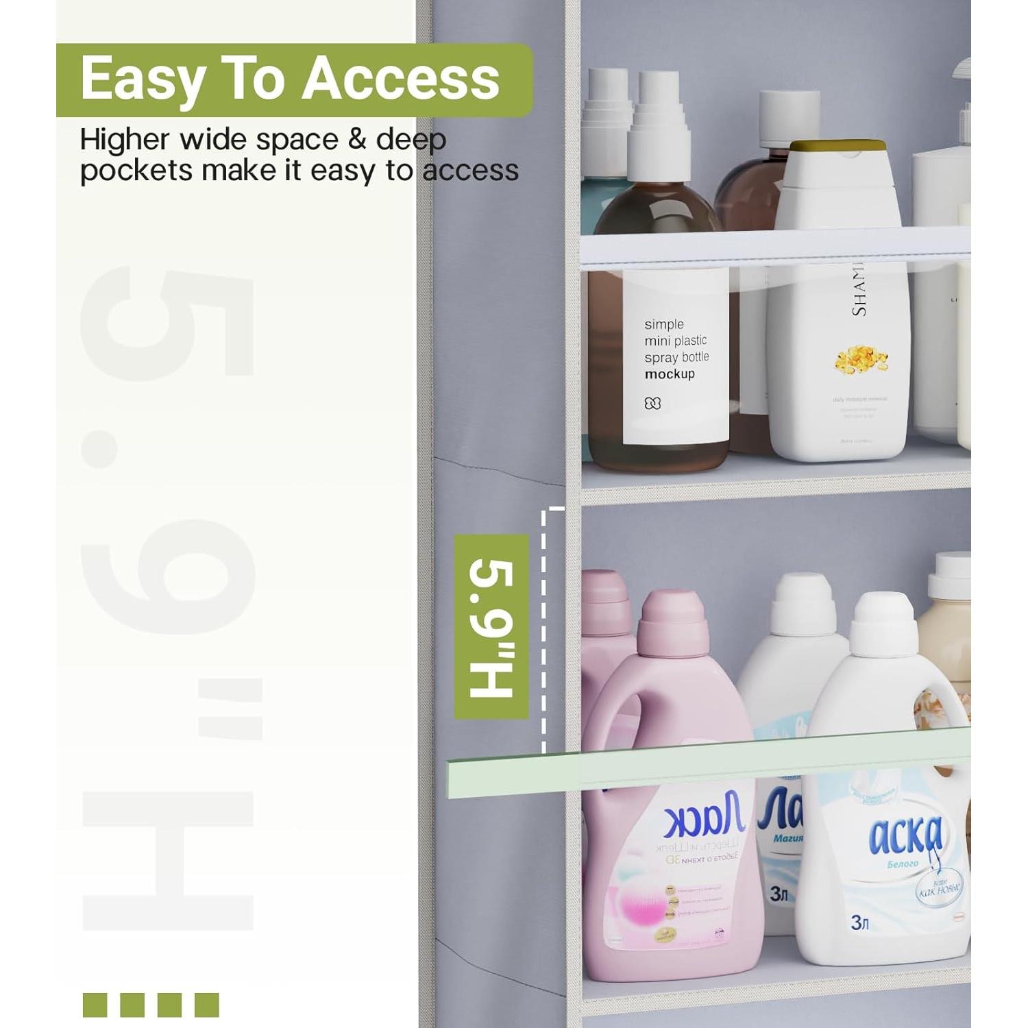 Organizador Colgante sobre la Puerta AOODA 2 Paquetes Gris