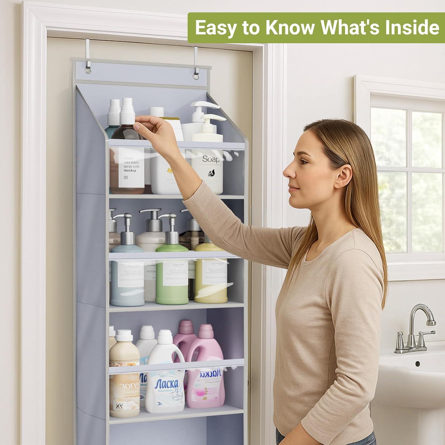 Organizador Colgante sobre la Puerta AOODA 2 Paquetes Gris