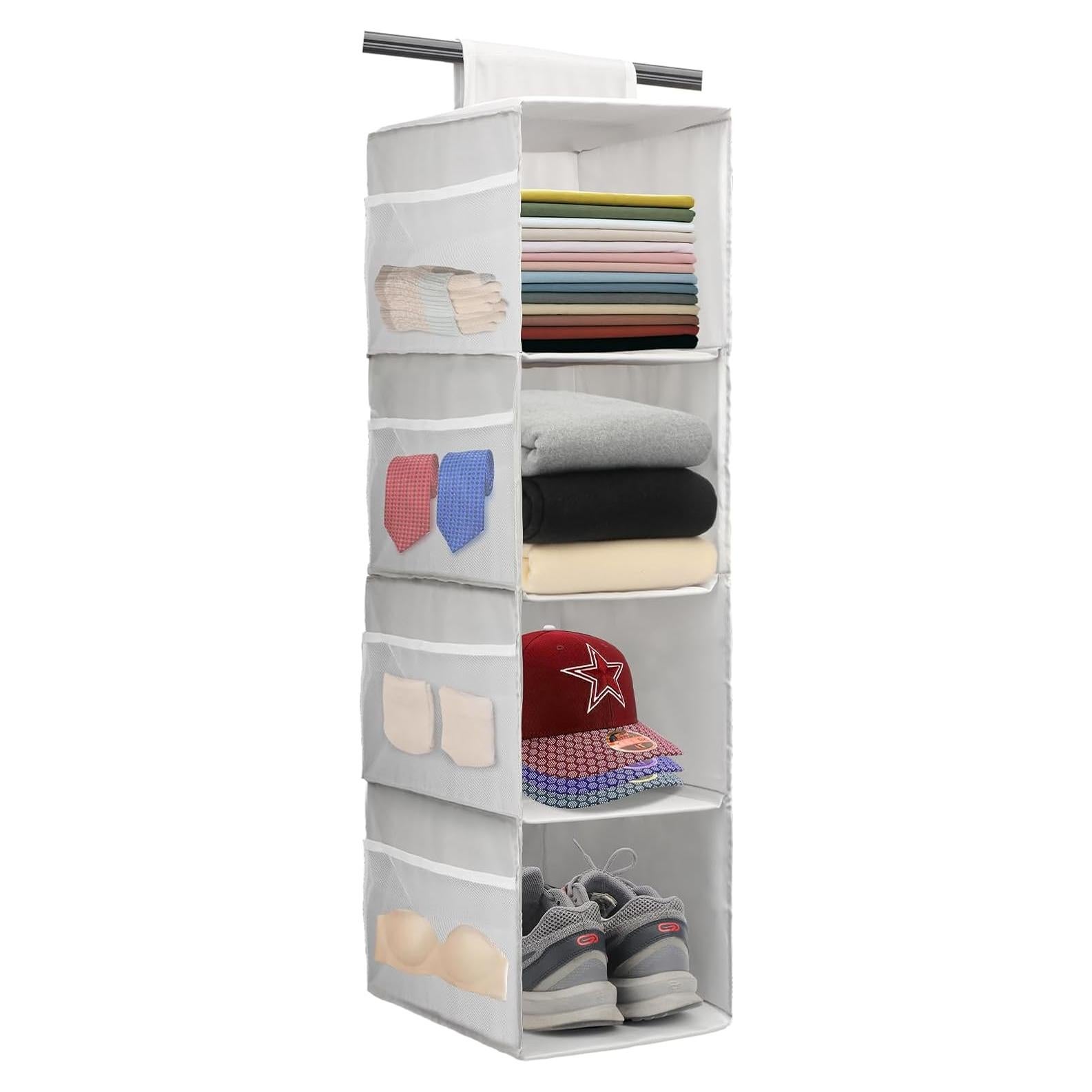 Organizador Colgante de Closet PetsHome 4 Estantes Gris