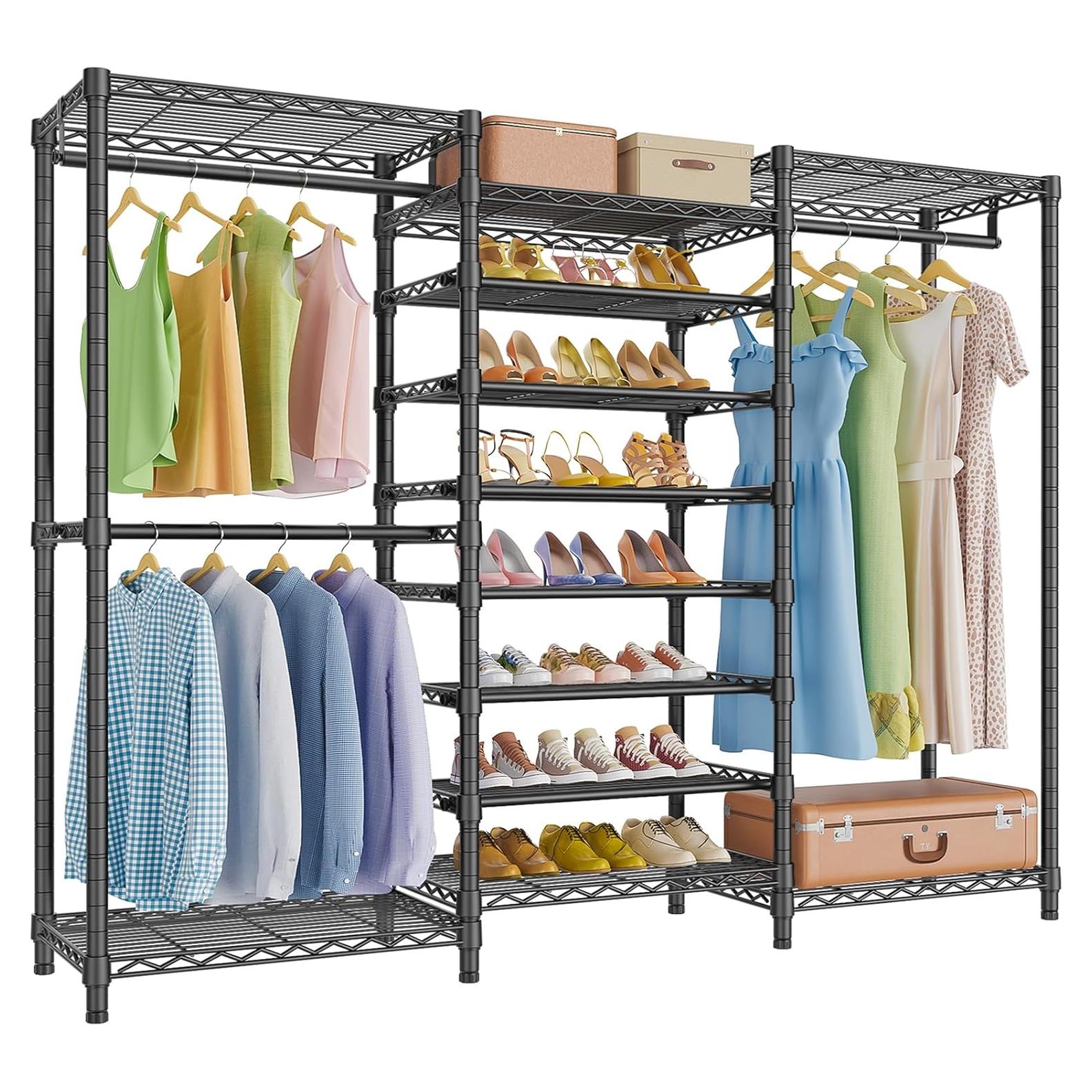 Soporte de Ropa VIPEK S3 Negro 6 Estantes Ajustables 194 cm