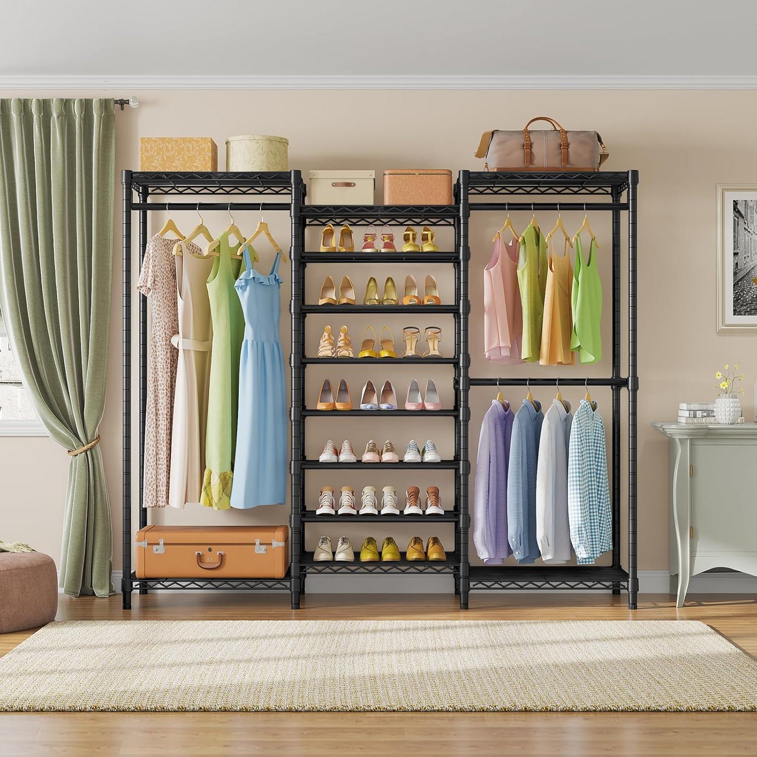 Soporte de Ropa VIPEK S3 Negro 6 Estantes Ajustables 194 cm