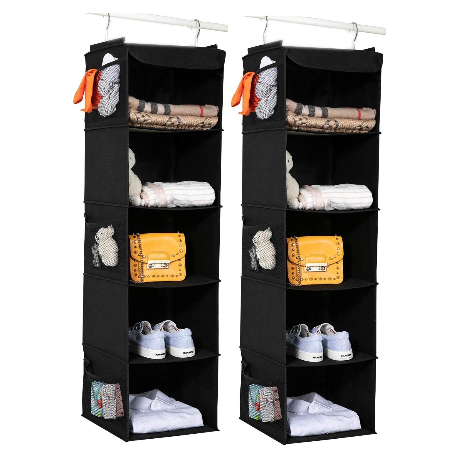 Organizador de Closet Colgante BrilliantJo 5 Estantes Negro