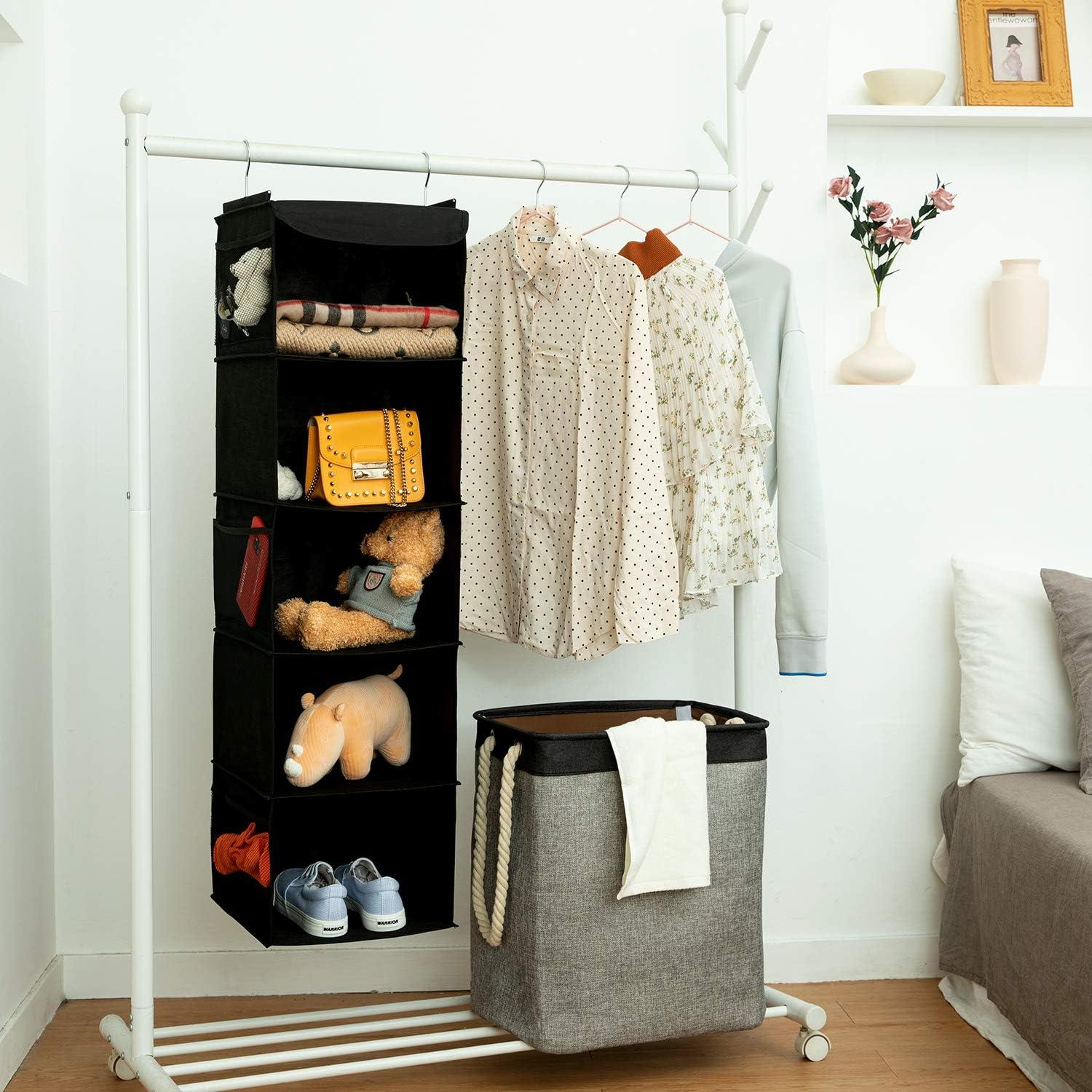 Organizador de Closet Colgante BrilliantJo 5 Estantes Negro