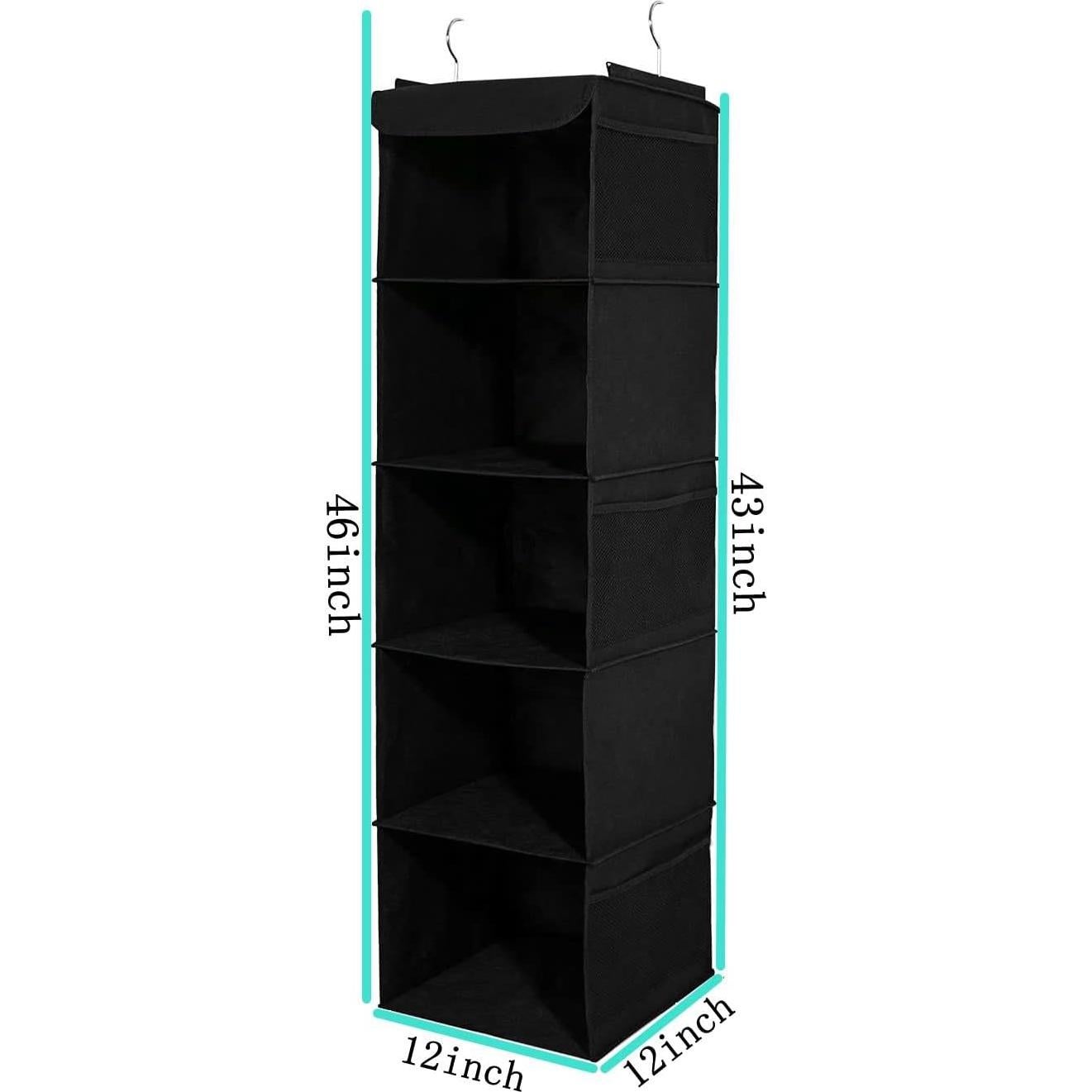 Organizador de Closet Colgante BrilliantJo 5 Estantes Negro