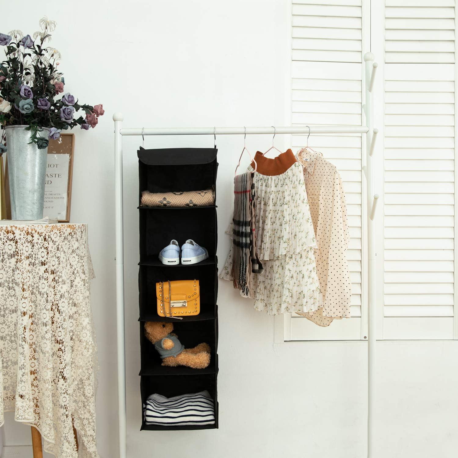 Organizador de Closet Colgante BrilliantJo 5 Estantes Negro