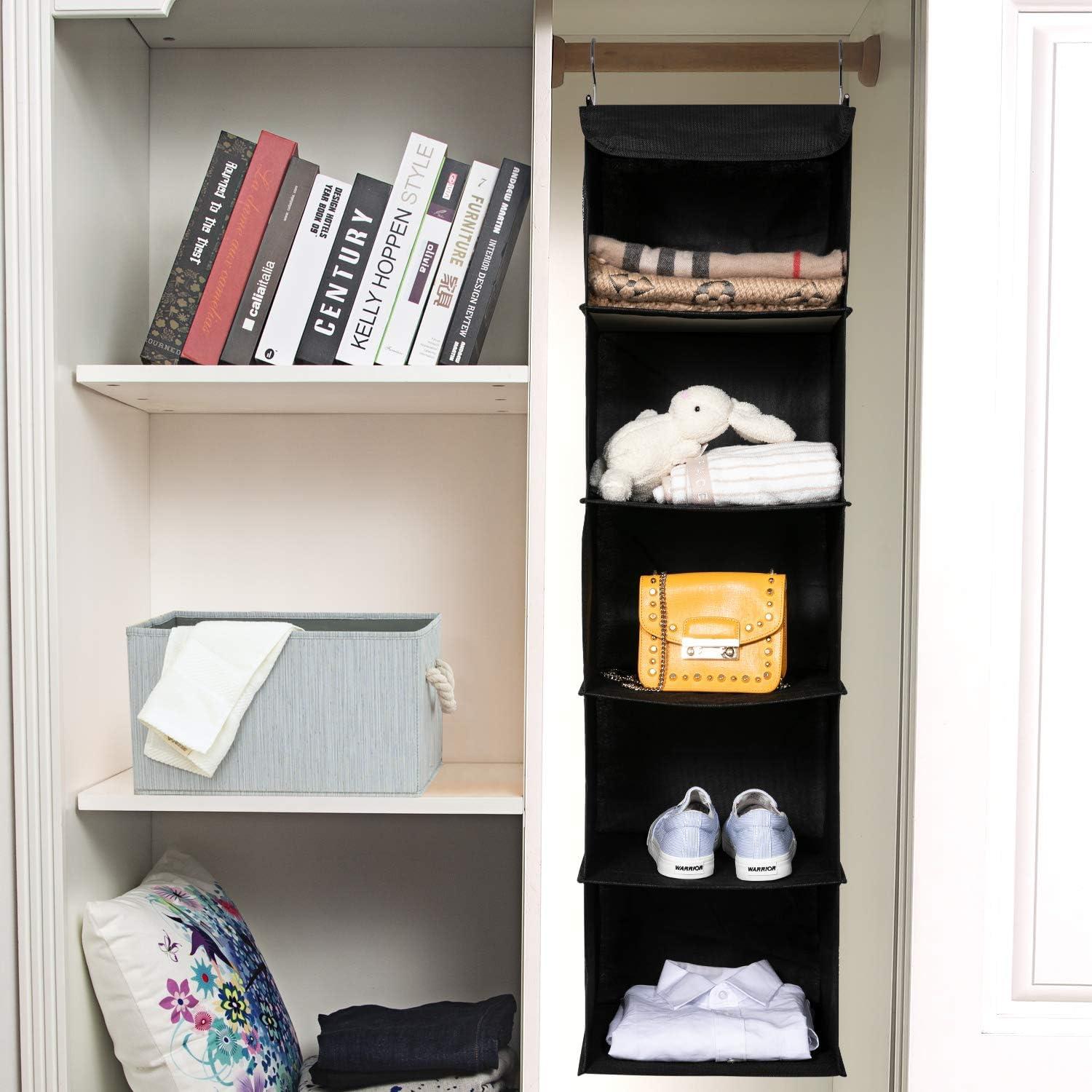 Organizador de Closet Colgante BrilliantJo 5 Estantes Negro
