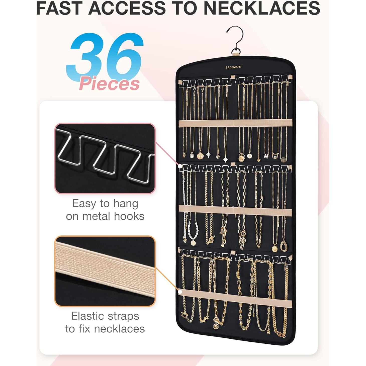 Organizador de Joyería Colgante BAGSMART Grande Negro